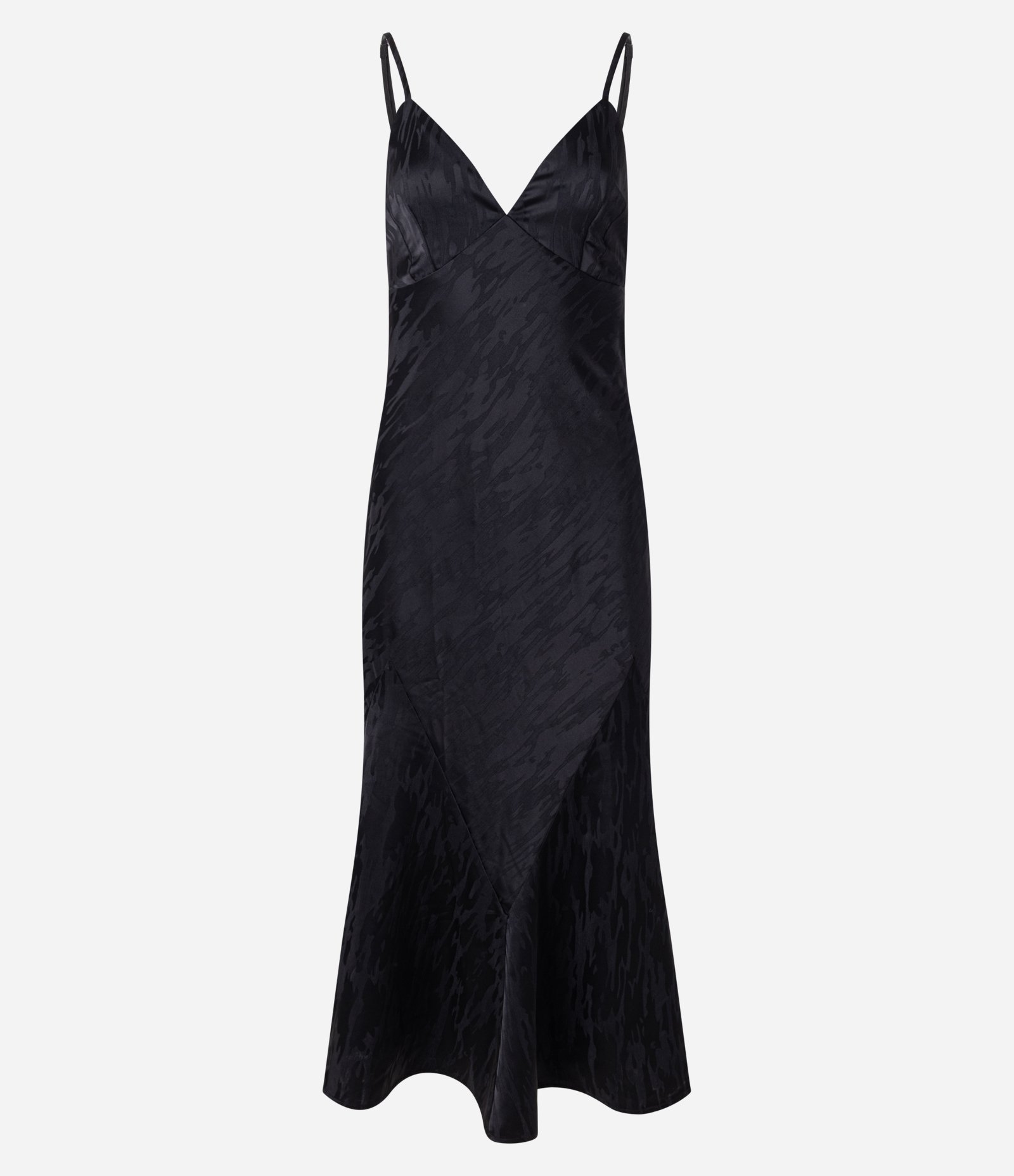 Vestido New Midi de Alça em Cetim com Textura Jacquard Preto 7