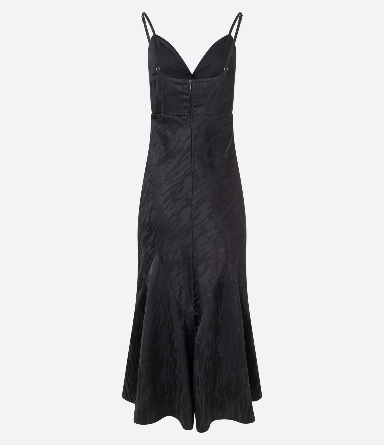 Vestido New Midi de Alça em Cetim com Textura Jacquard Preto 10