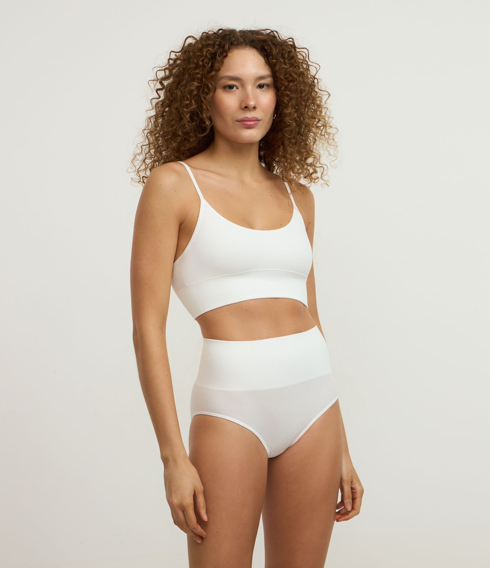 Sutiã Top com Bojo Removível Texturizado Seamless Branco 2