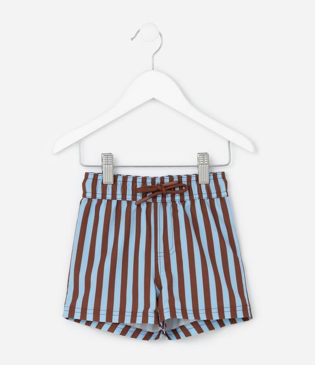 Bermuda de Banho Infantil com Estampa de Listras  - Tam 1 a 6 Anos