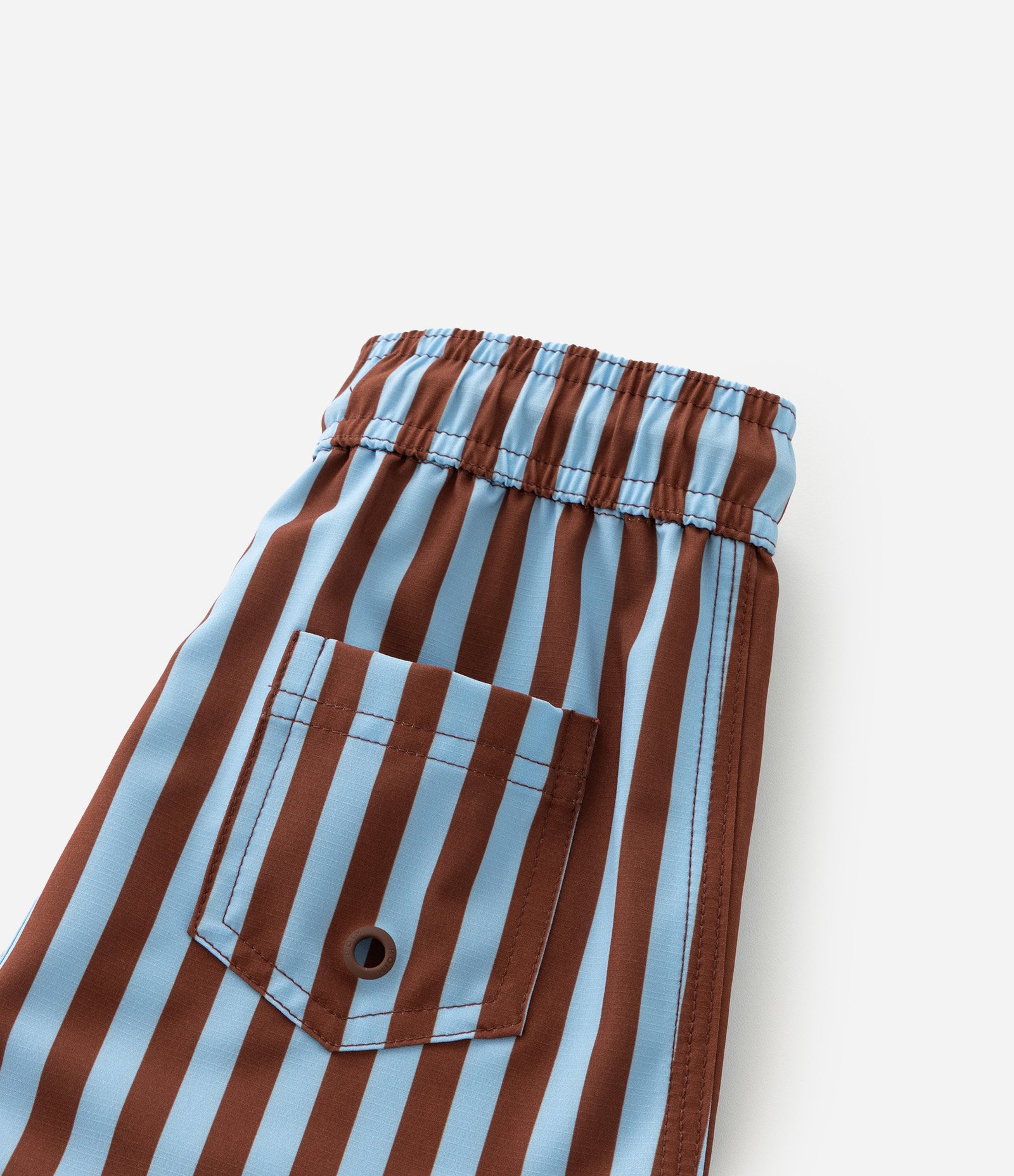 Bermuda de Banho Infantil com Estampa de Listras  - Tam 1 a 6 Anos Marrom/Azul 4