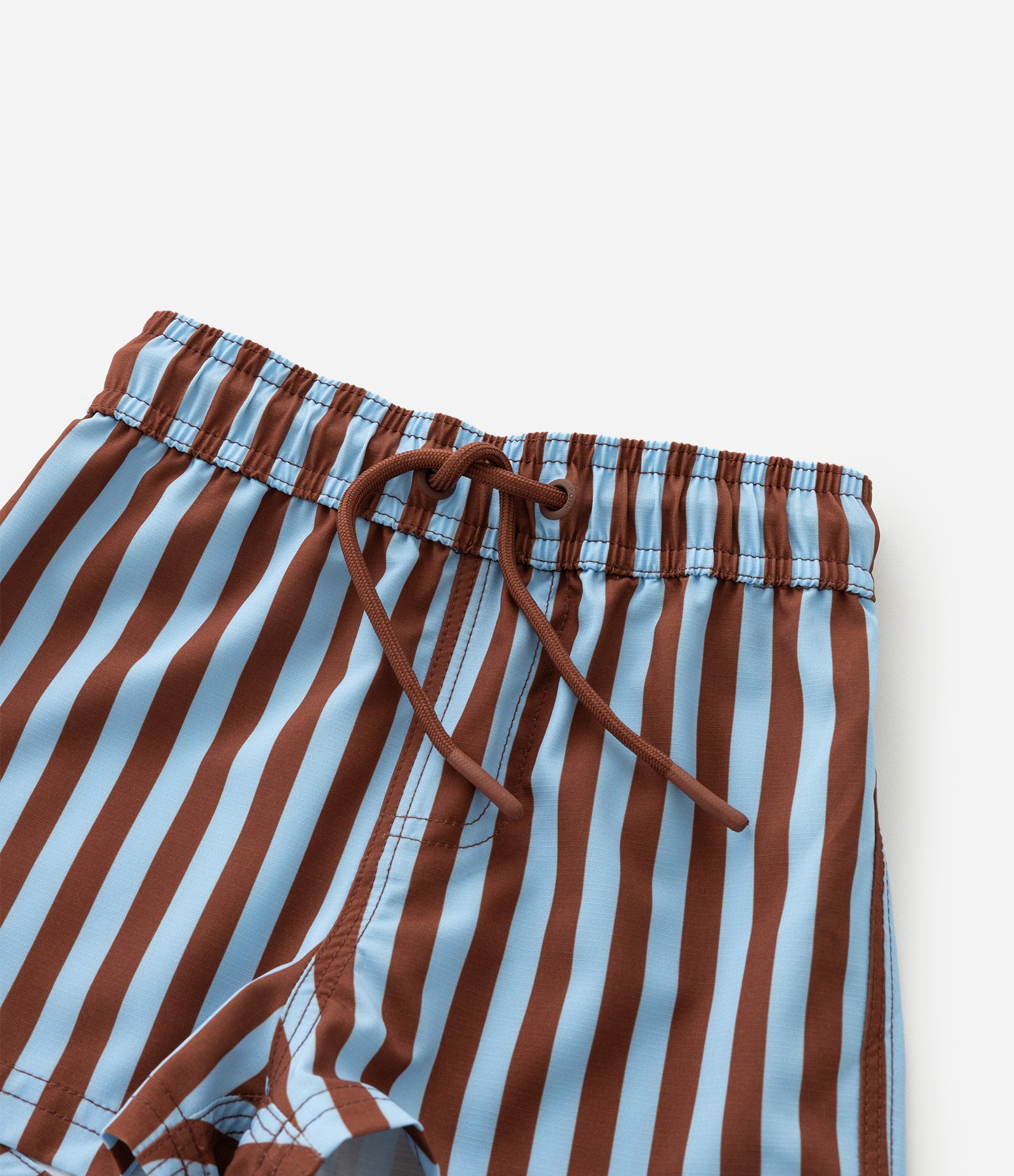 Bermuda de Banho Infantil com Estampa de Listras  - Tam 1 a 6 Anos Marrom/Azul 6