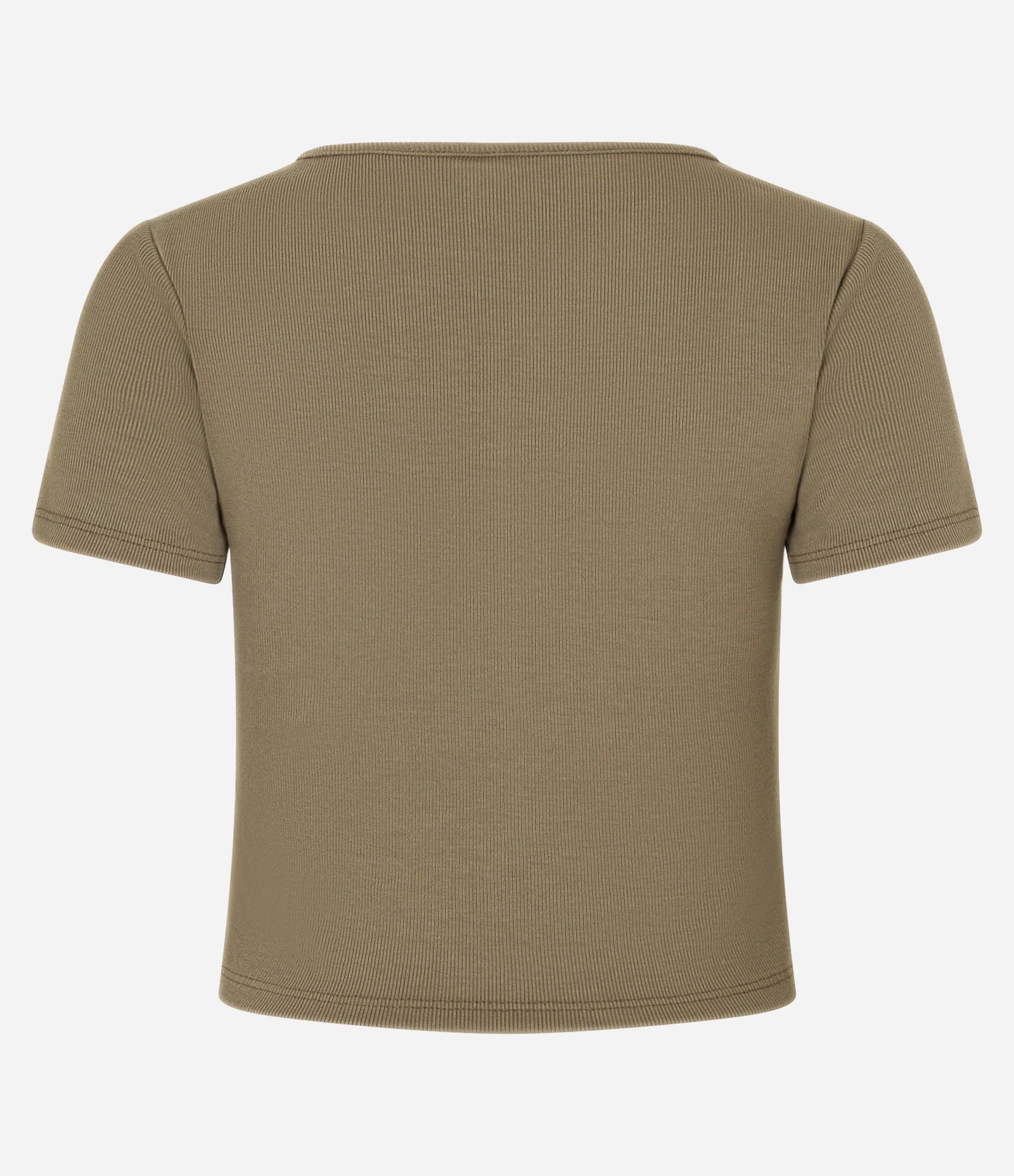 Blusa em Ribana com Botões no Decote Marrom 9