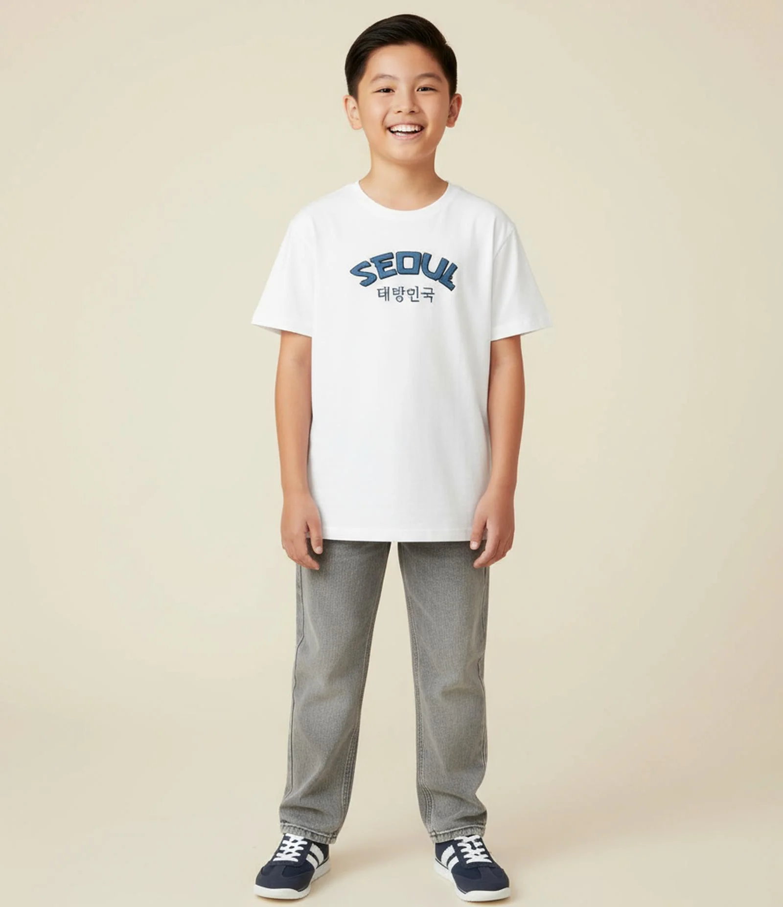 Camiseta Infantil com Lettering Seoul - Tam 5 a 14 Anos Branco 1