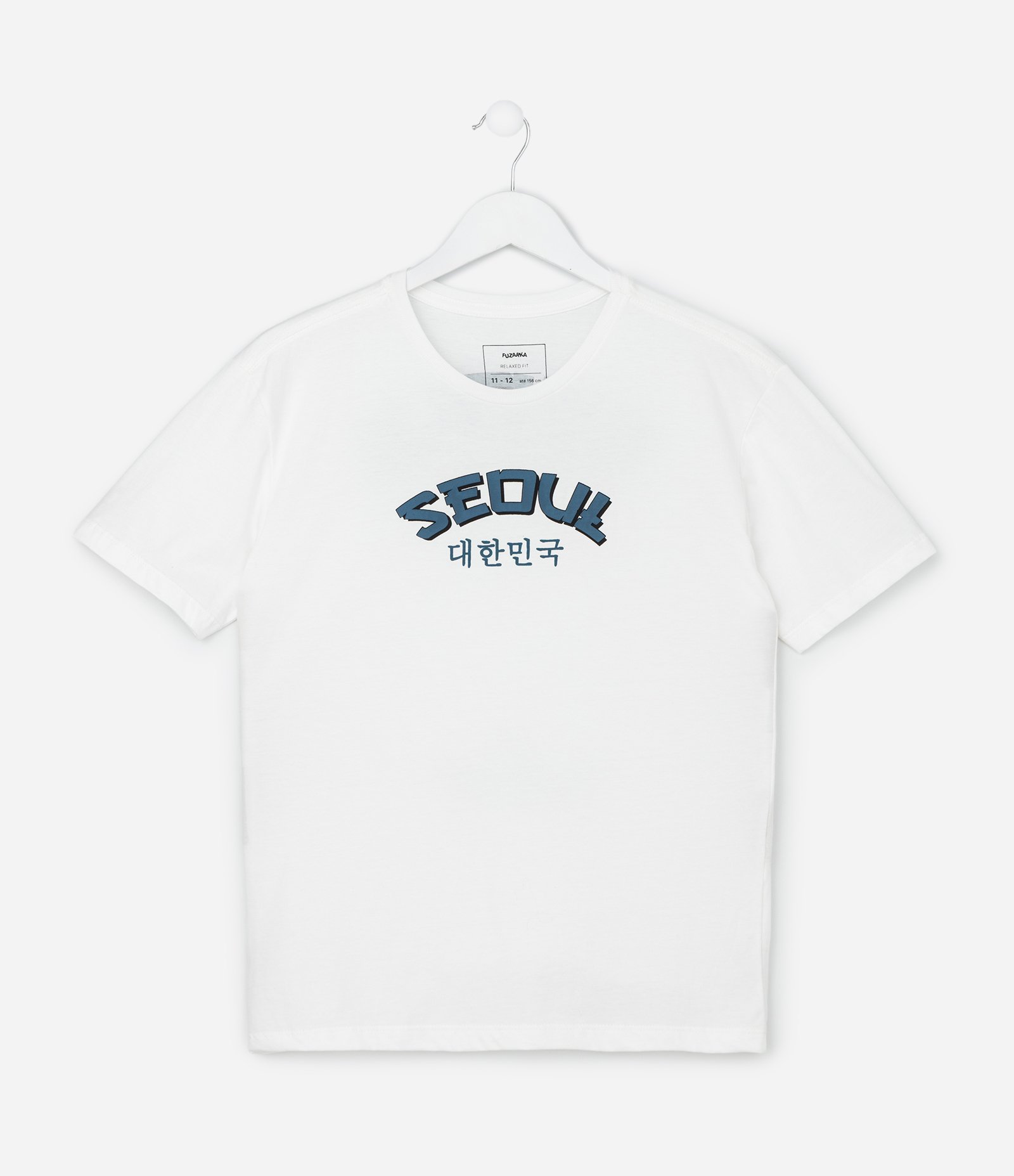 Camiseta Infantil com Lettering Seoul - Tam 5 a 14 Anos Branco 1