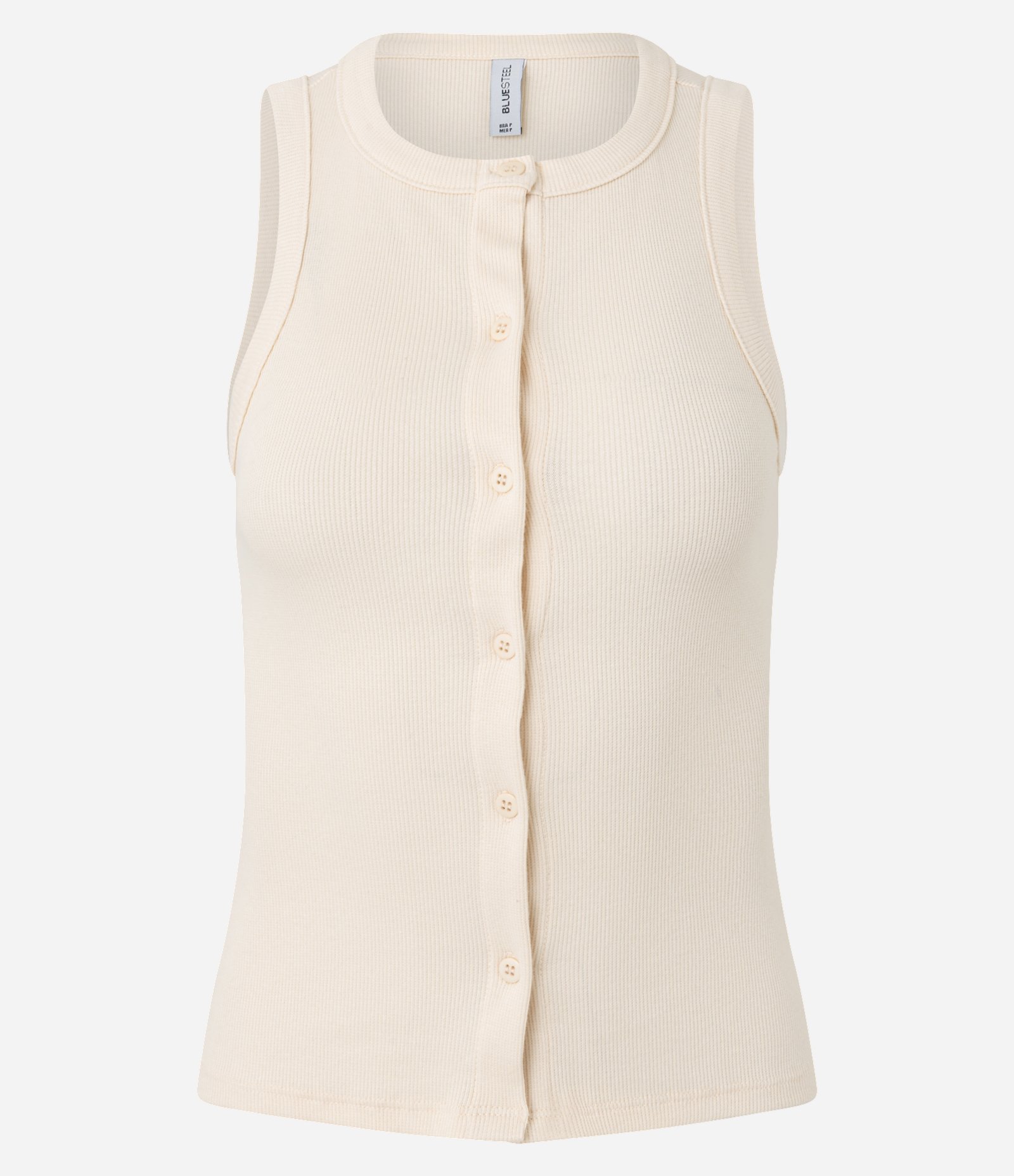 Regata em Ribana com Botões Frontais Bege 4