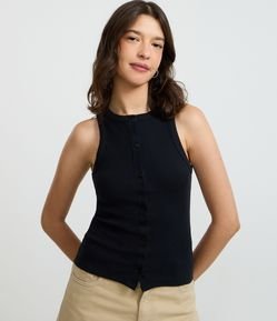 Regata em Ribana com Botões Frontais