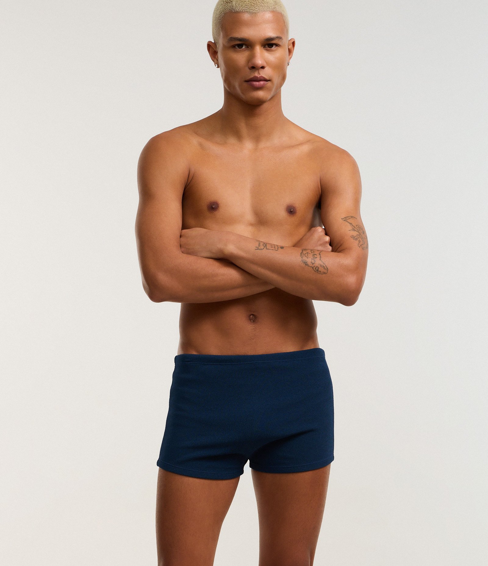 Sunga Boxer em Microfibra com Detalhe de Recorte Azul 1