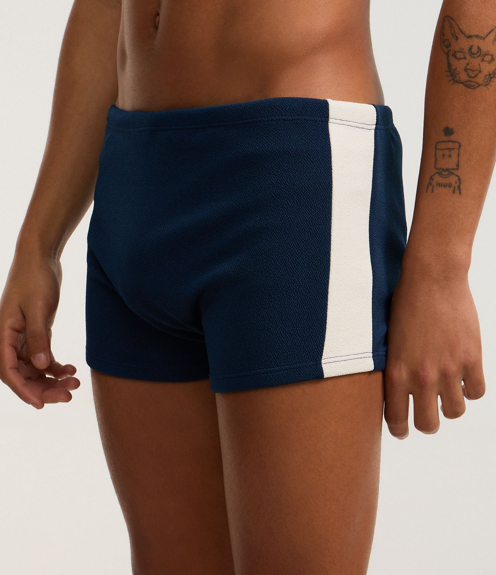 Sunga Boxer em Microfibra com Detalhe de Recorte Azul 2