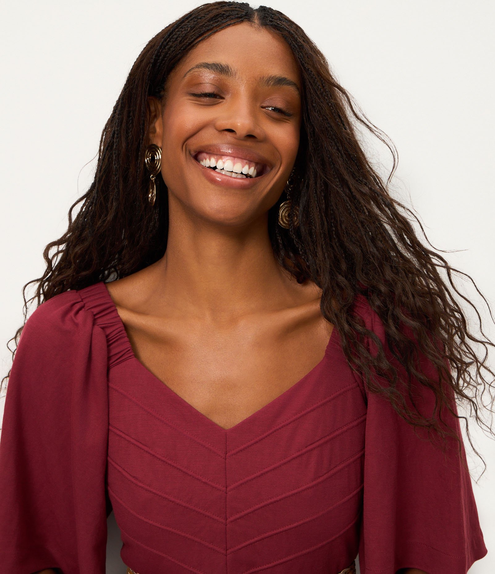 Vestido New Midi com Manga Evasê Vermelho 4