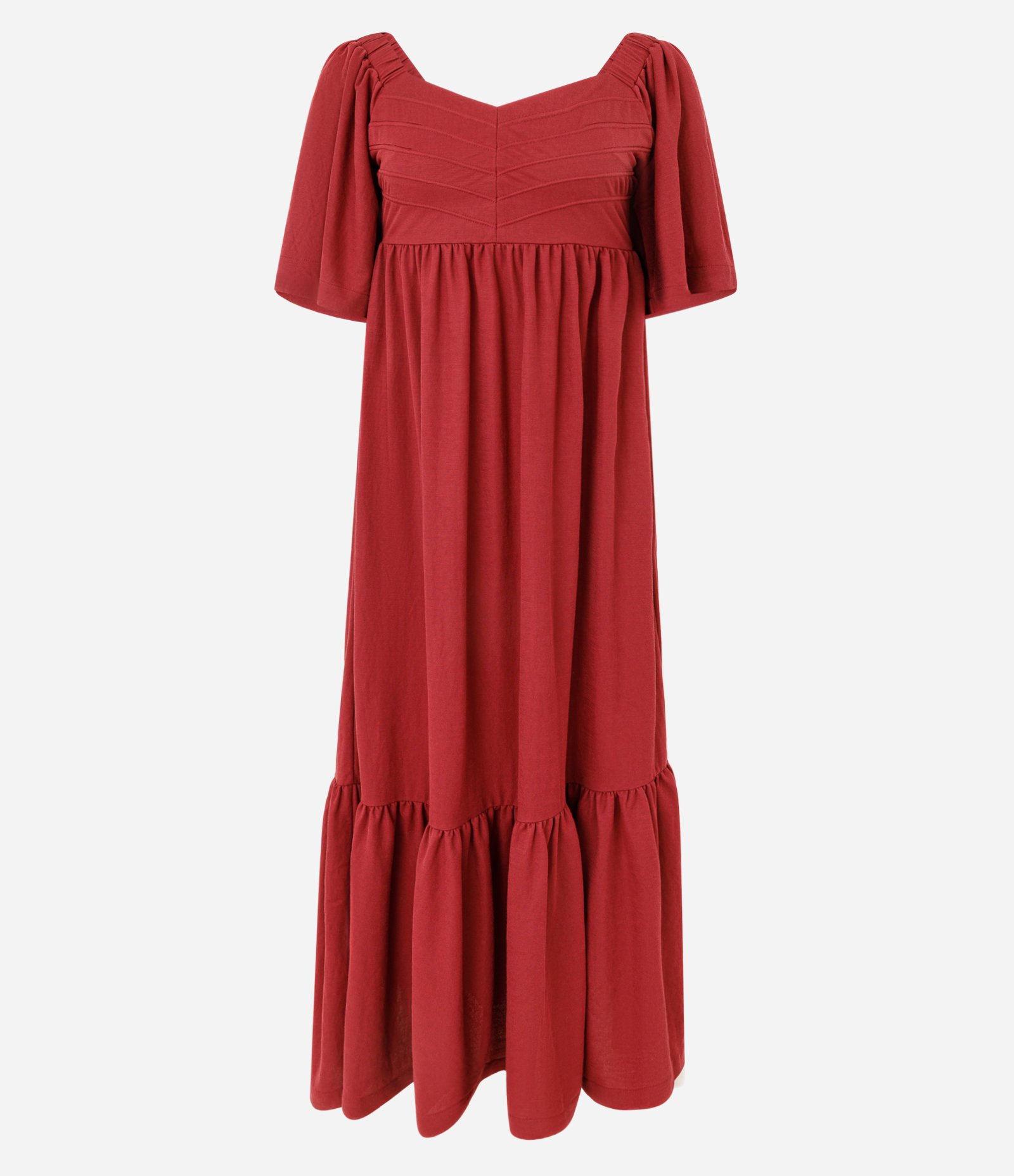 Vestido New Midi com Manga Evasê Vermelho 5