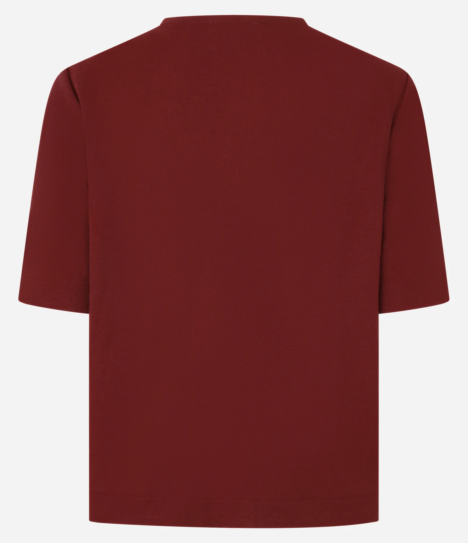 Blusa Slim em Piquet com Decote V e Detalhe Texturizado Vermelho 3