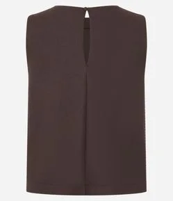 Blusa sem Manga com Detalhe Listrado na Lateral
