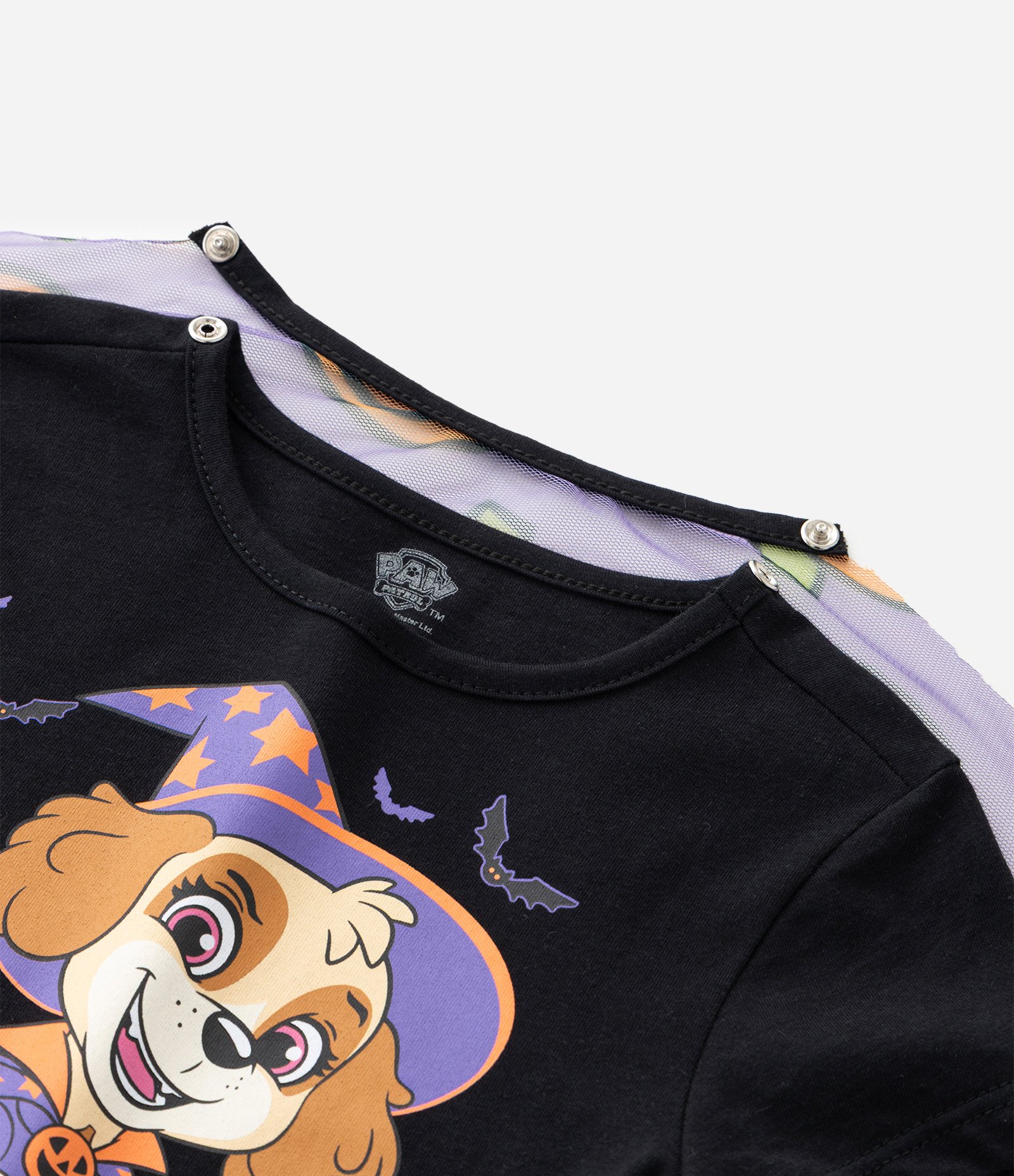 Camiseta Slim Infantil com Estampa Sky e Capa Halloween - Tam 1 a 6 Anos Preto 10