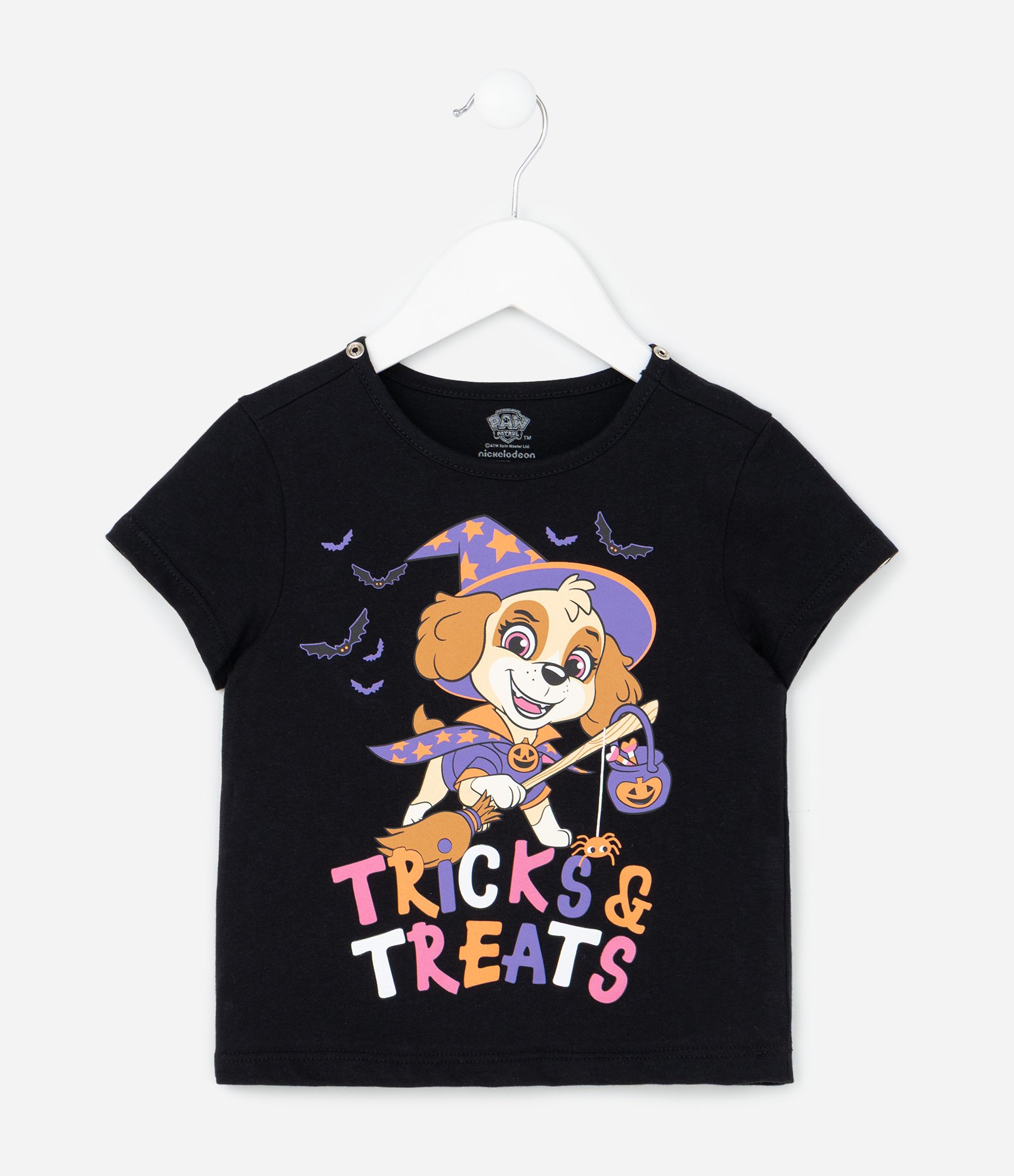 Camiseta Slim Infantil com Estampa Sky e Capa Halloween - Tam 1 a 6 Anos Preto 3