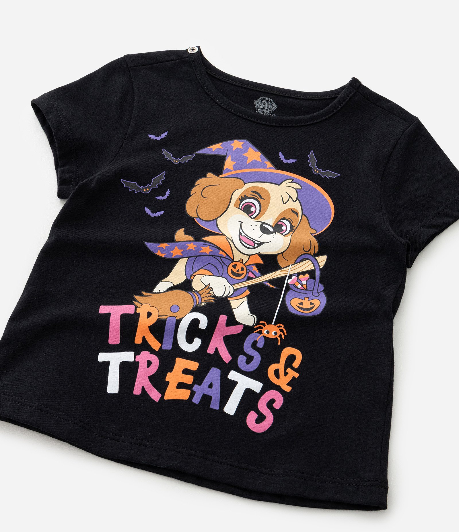 Camiseta Slim Infantil com Estampa Sky e Capa Halloween - Tam 1 a 6 Anos Preto 5