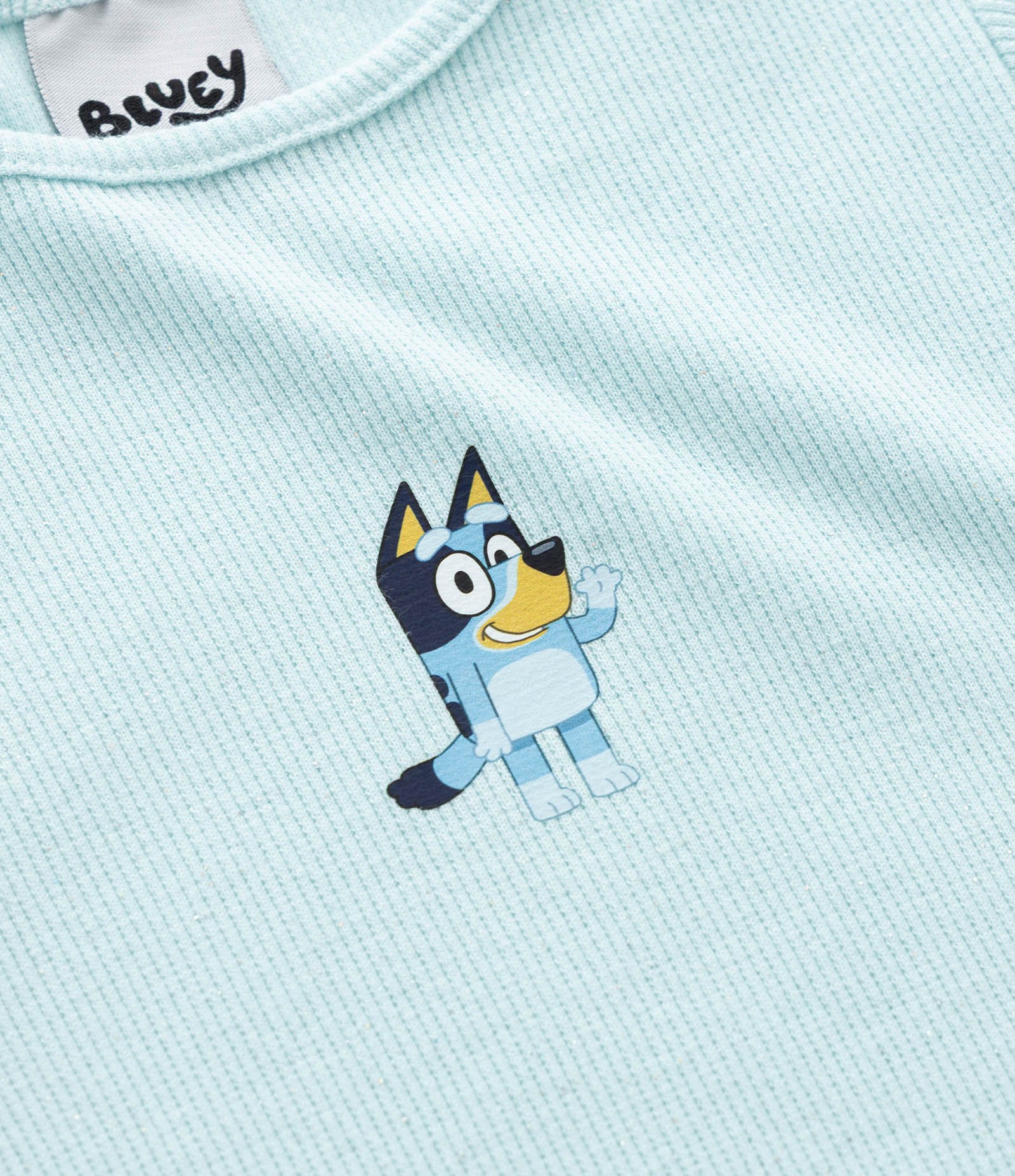 Kit 02 Blusas Regulares Infantis em Ribana com Estampa Bluey - Tam 1 a 6 Anos Azul/Amarelo 7