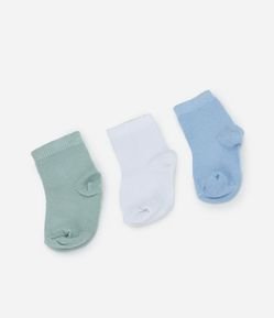 Kit 03 Meias Infantis Básicas - Tam 0 a 6 meses