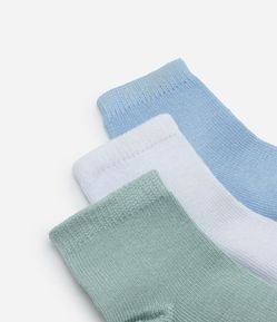 Kit 03 Meias Infantis Básicas - Tam 0 a 6 meses