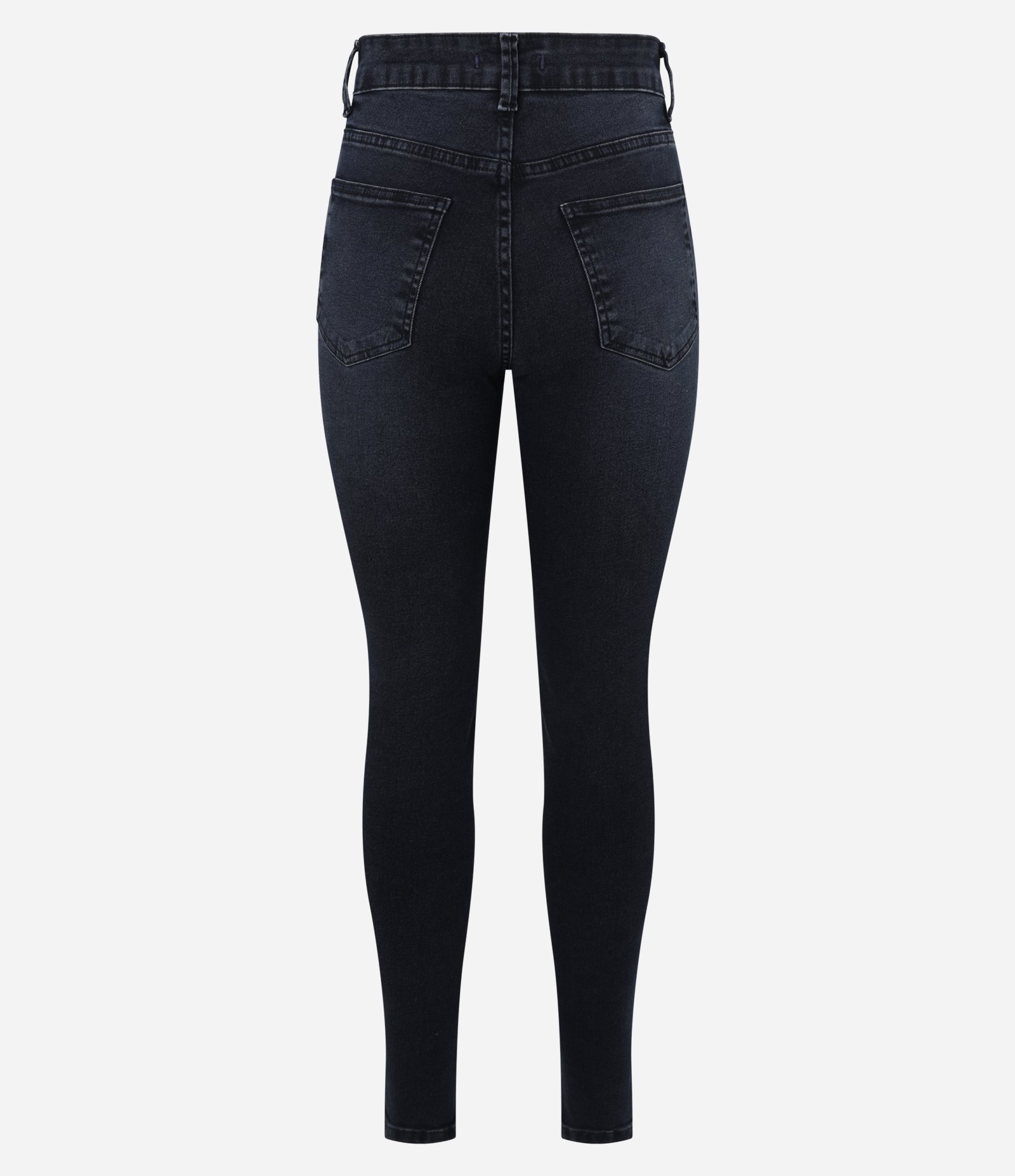 Calça Skinny e Jeans com Elastano e Cintura Média Preto 6