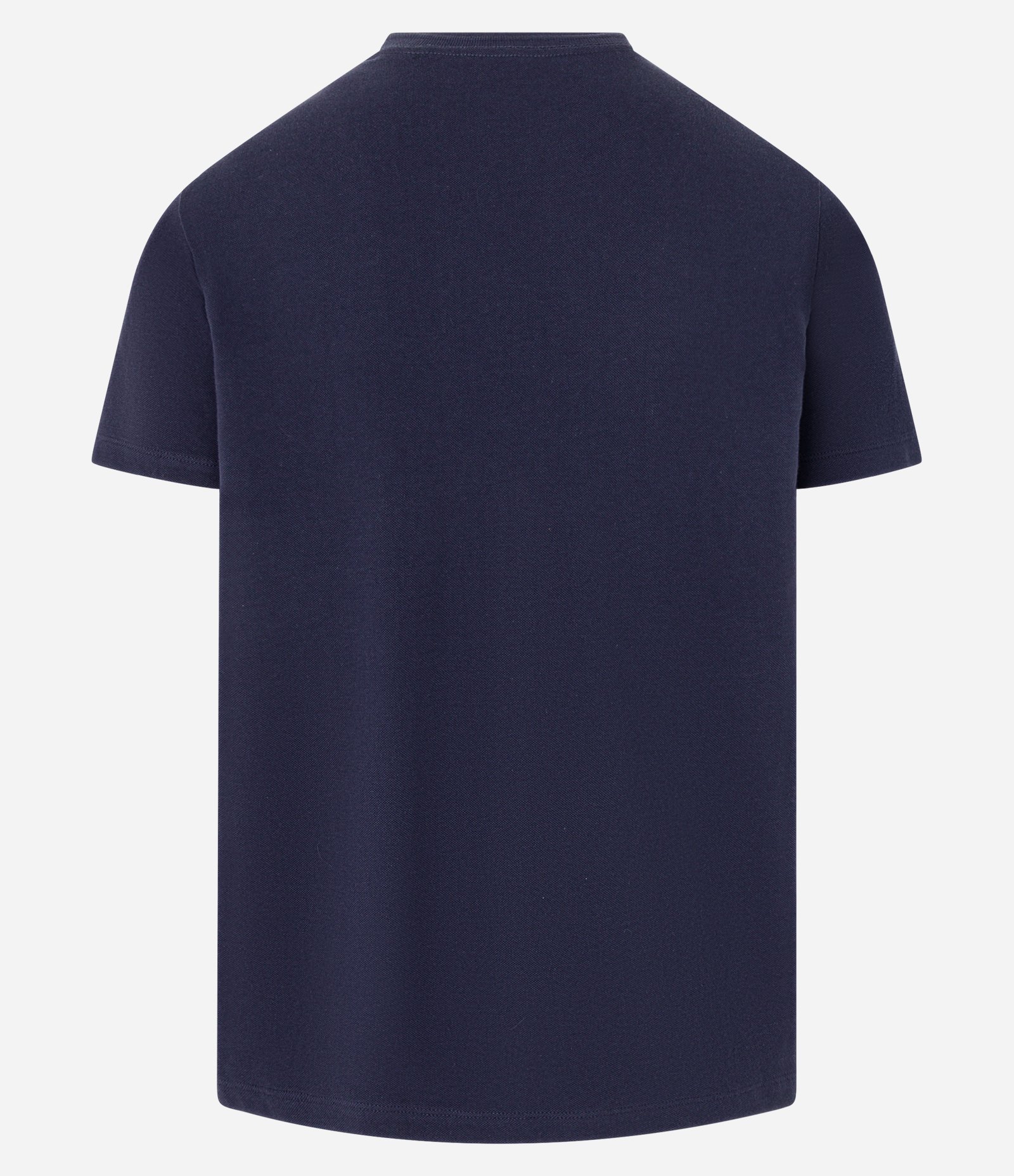 Camiseta Regular em Piquet com Gola Sobreposta em Ribana Azul Marinho 7
