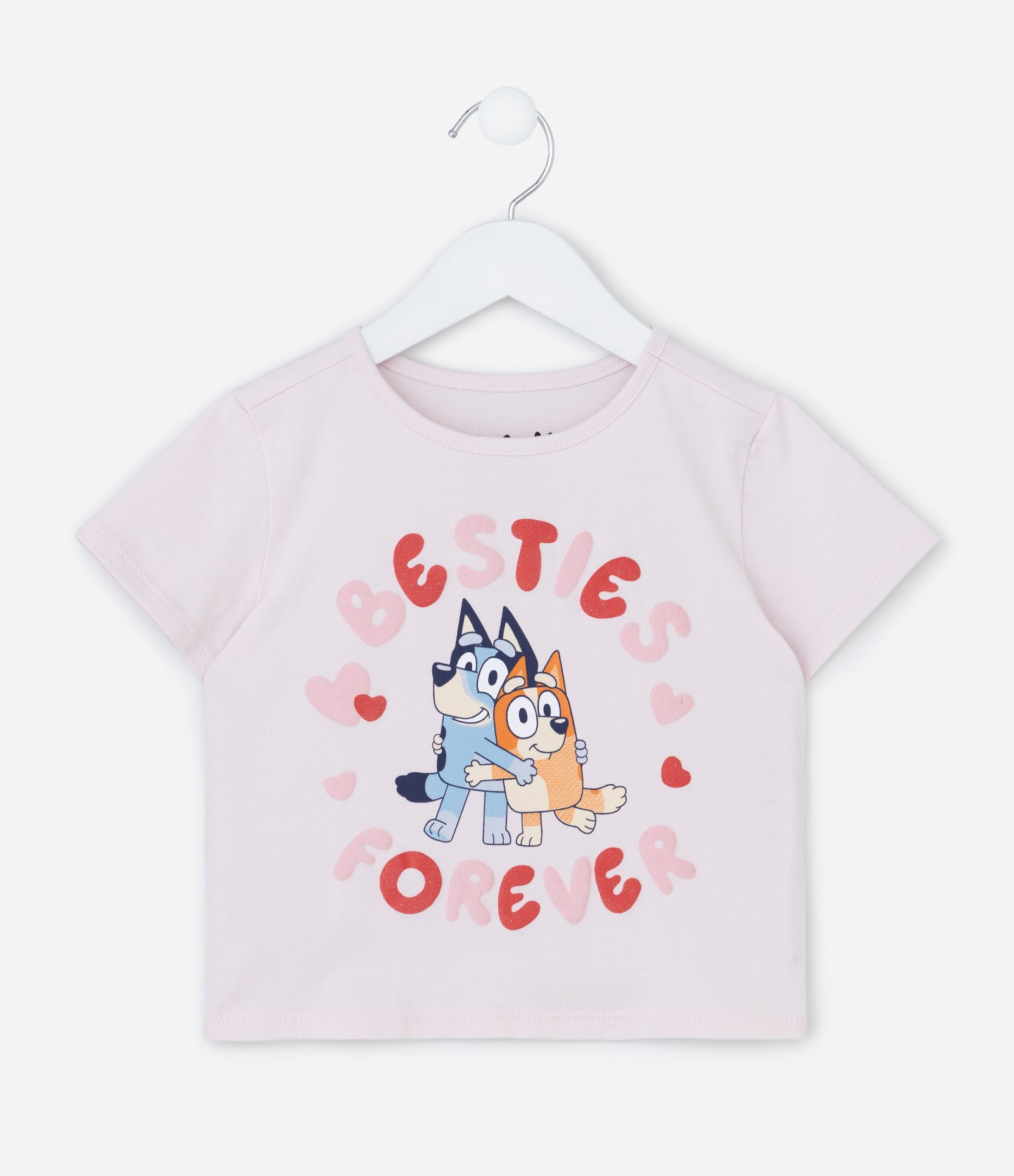 Camiseta Infantil com Estampa Bluey e Bingo Besties - Tam 1 a 6 anos Rosa 1