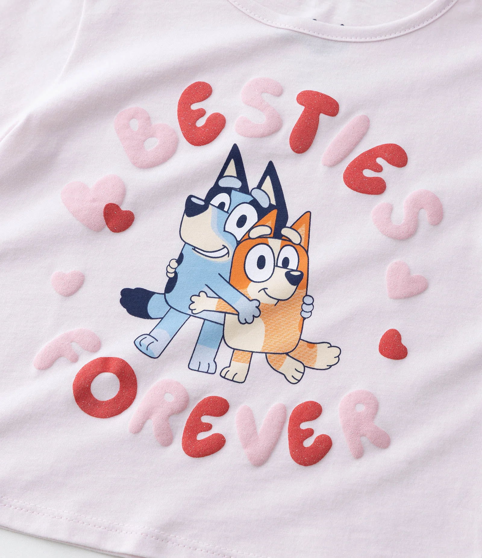 Camiseta Infantil com Estampa Bluey e Bingo Besties - Tam 1 a 6 anos Rosa 5