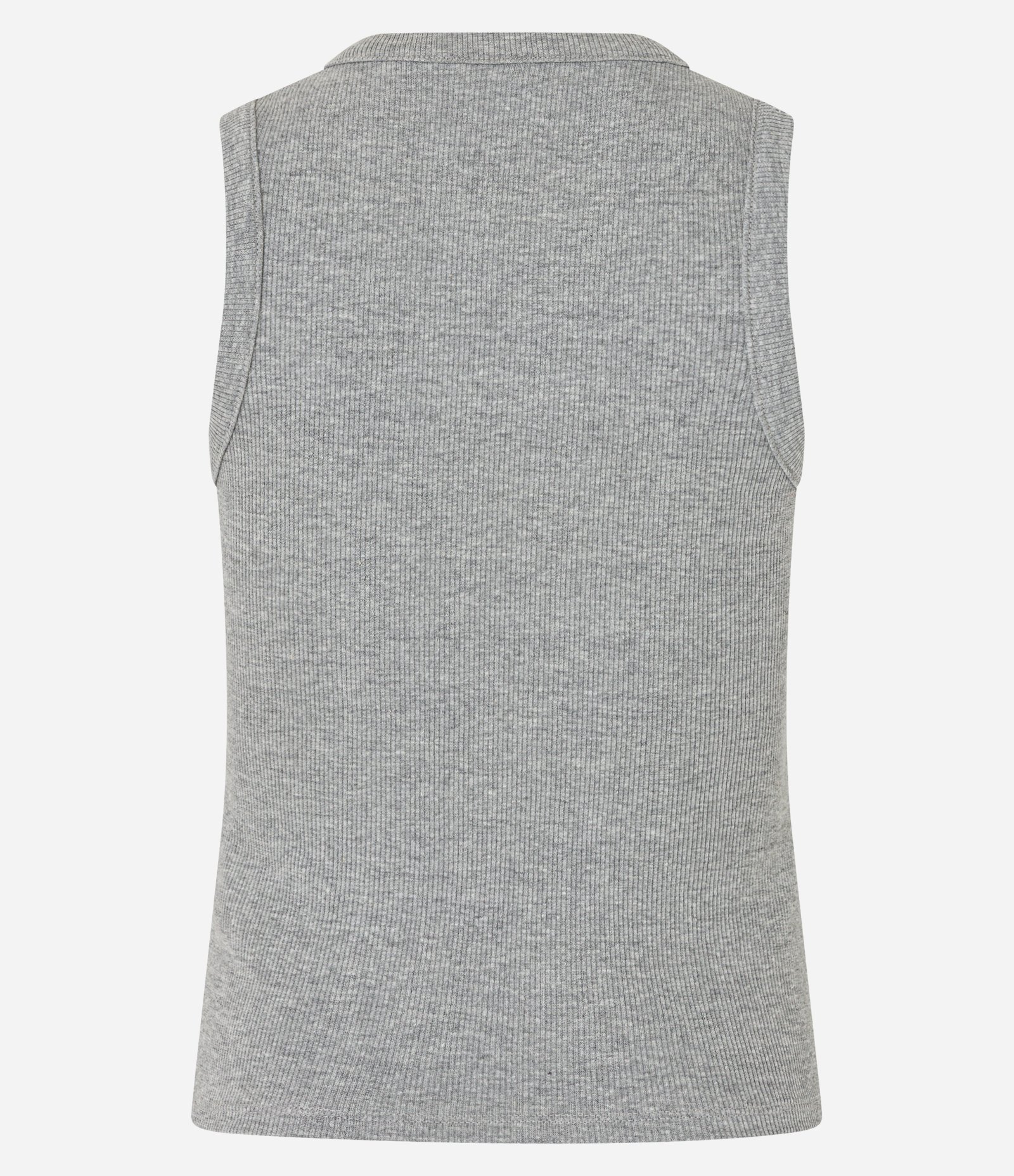 Regata em Ribana com Botões Frontais Cinza Mescla 7