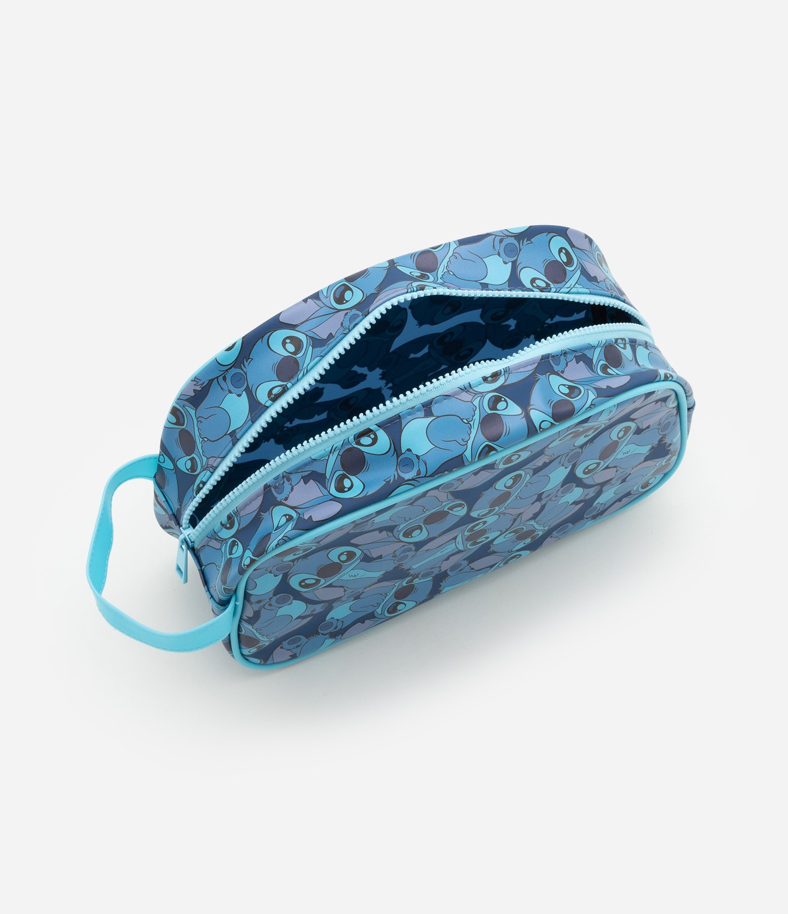 Necessaire Retangular Grande com Estampa Stitch Azul 3