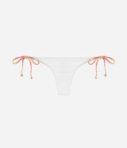 Biquíni Calcinha Lacinho em Microfibra Texturizada com Lateral Estampada