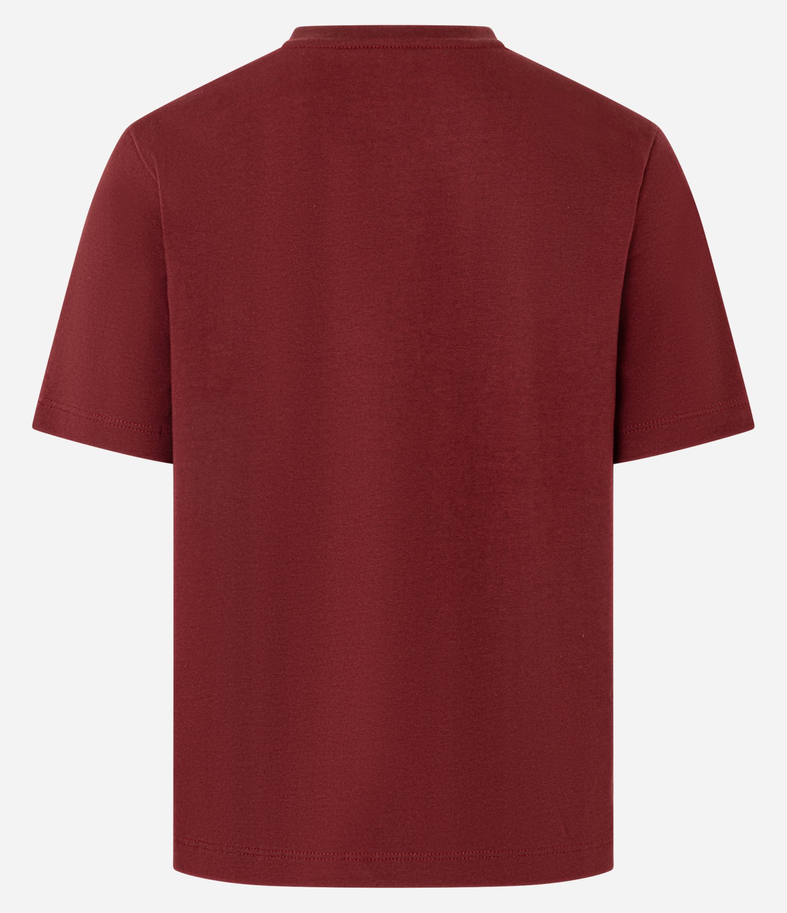 Camiseta Básica em Cotton com Gola Redonda Bordô 2