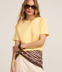 Camiseta Básica em Cotton com Gola Redonda