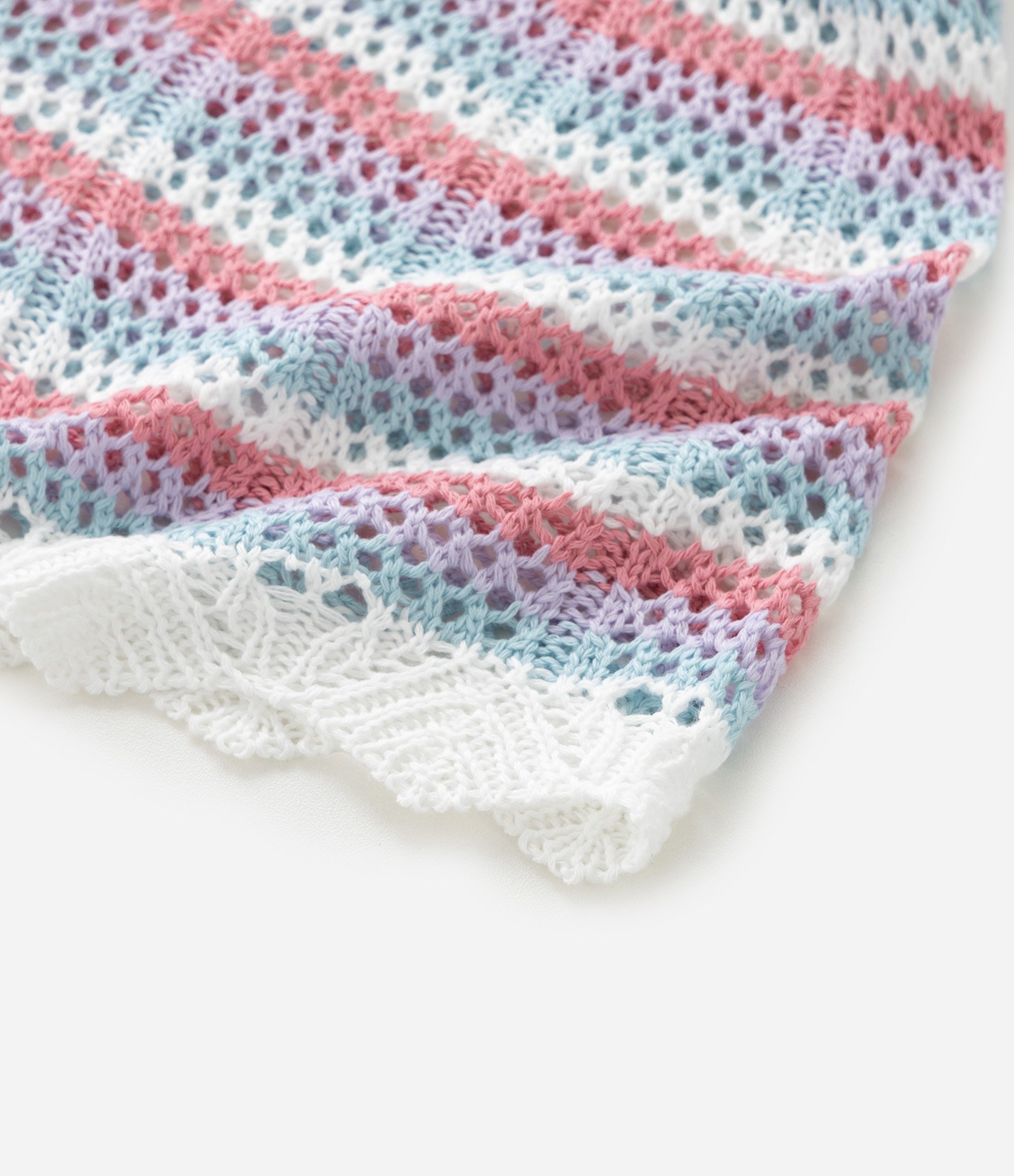 Short Infantil em Crochê com Estampa de Listras - Tam 10 a 16 Anos Multicores 5