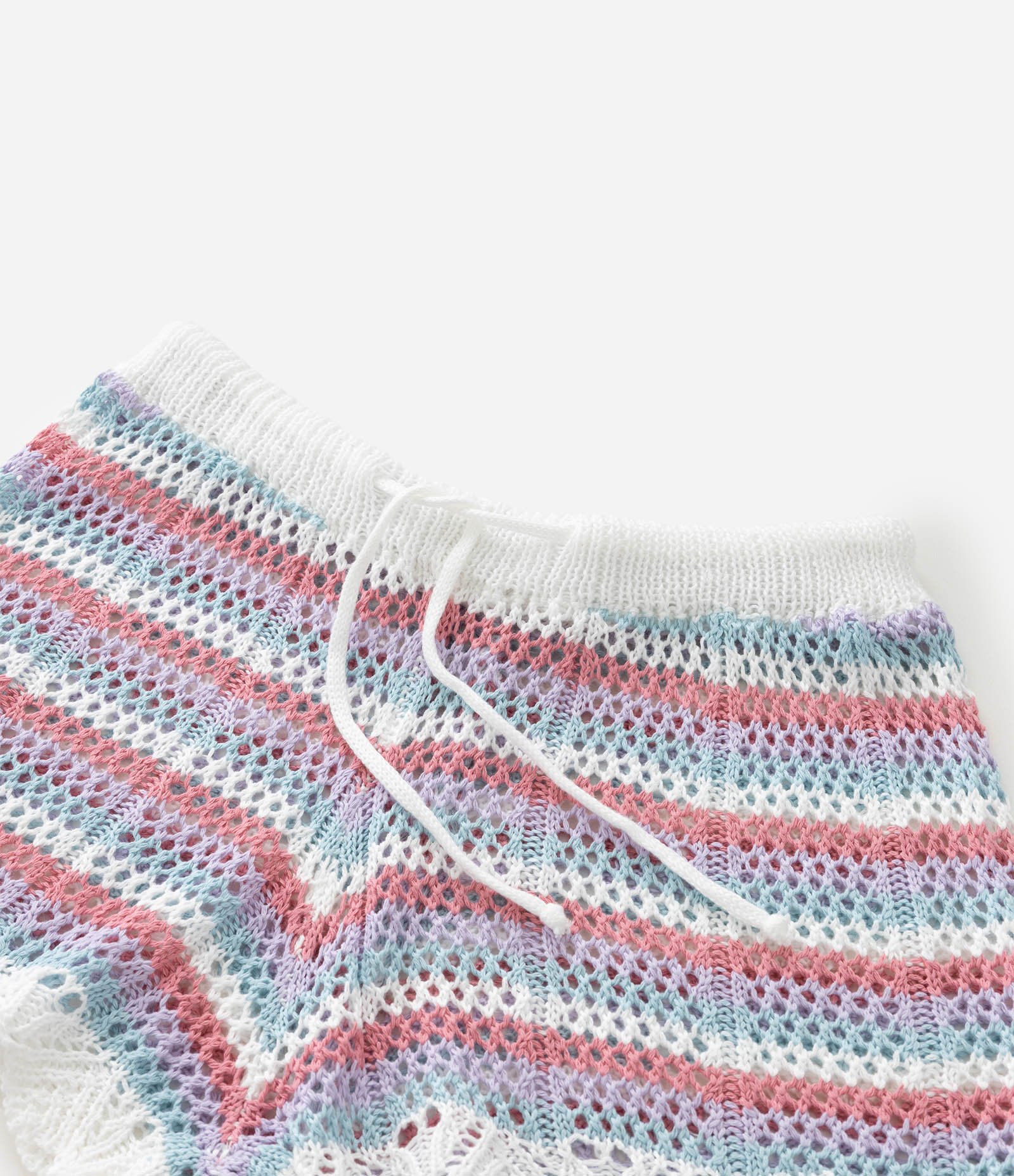 Short Infantil em Crochê com Estampa de Listras - Tam 10 a 16 Anos Multicores 6