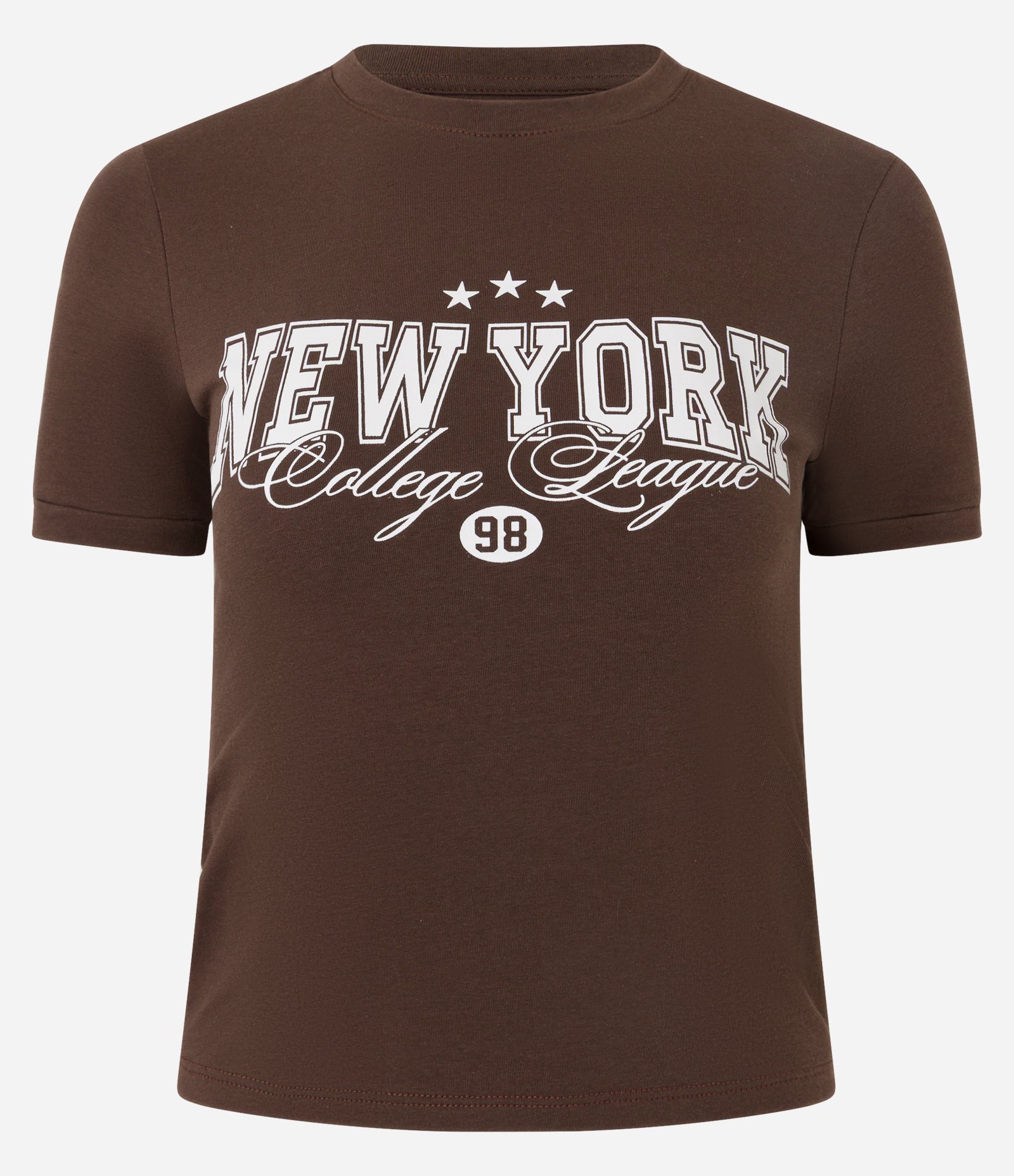 Blusa New T-shirt em Cotton com Estampa New York Marrom 6
