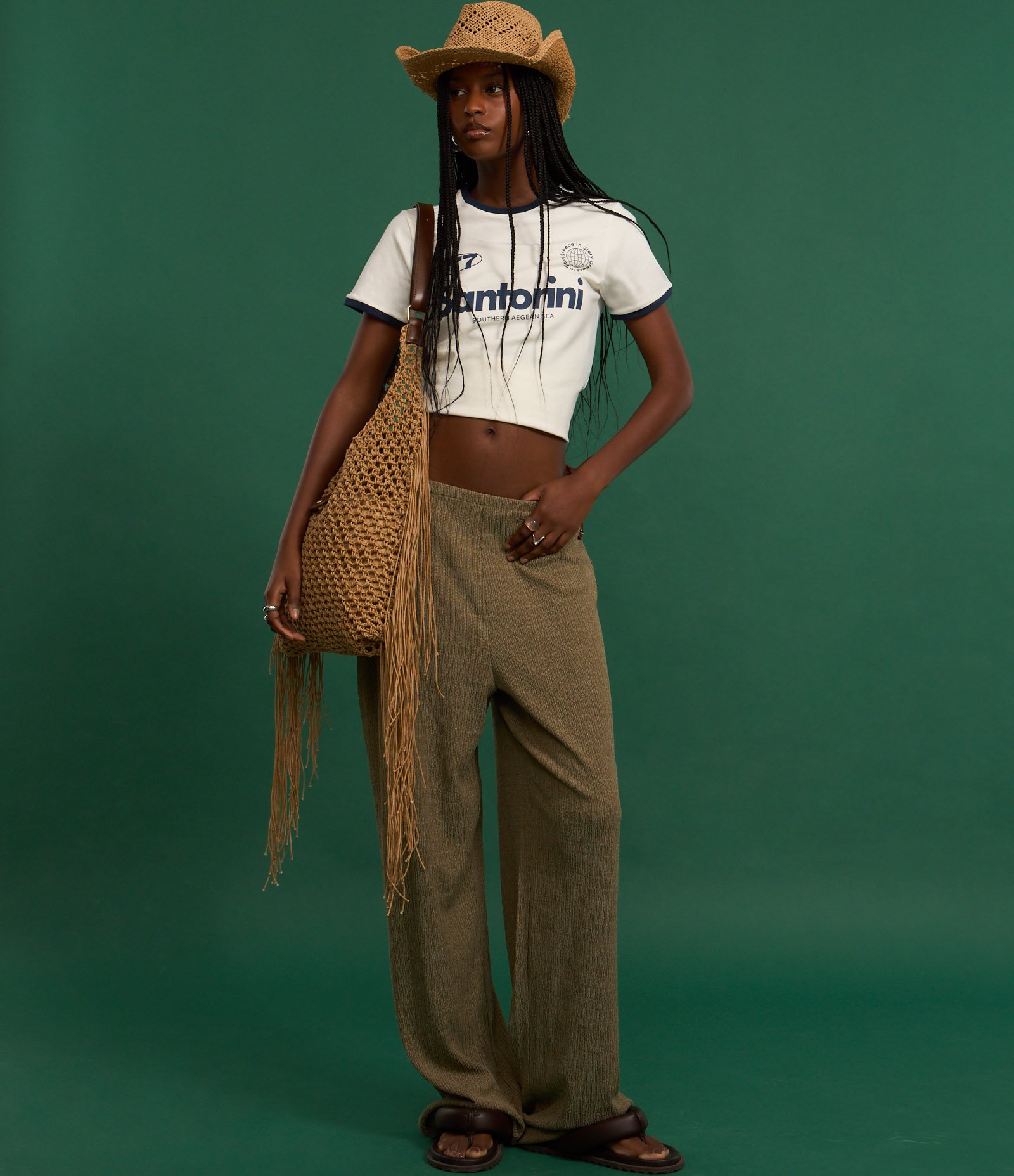 Camiseta New T-Shirt em Cotton com Estampa Santorini Branco/Azul Marinho 5