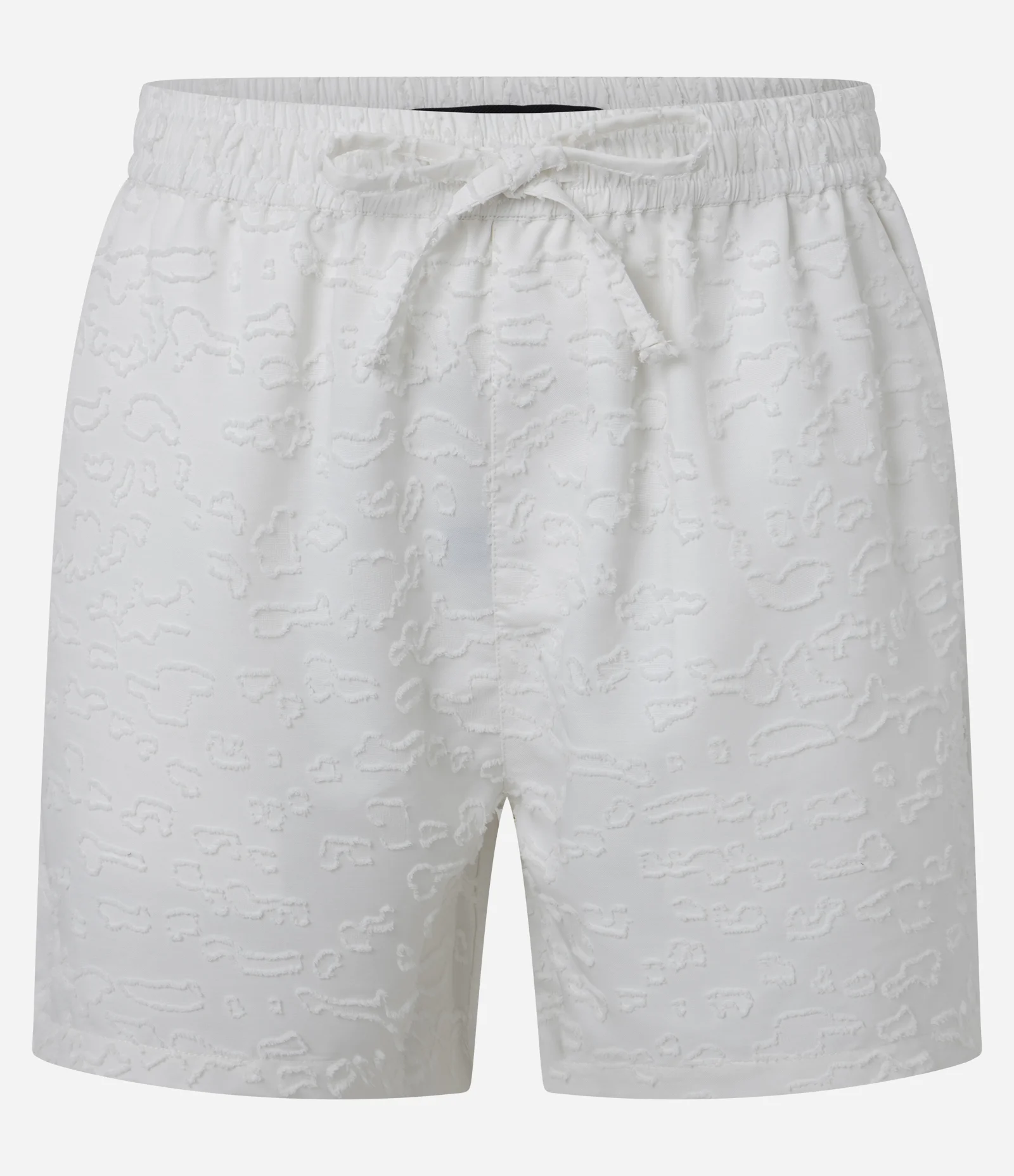 Bermuda com Cós Elástico Detalhes Navalhados e Textura Branco 5