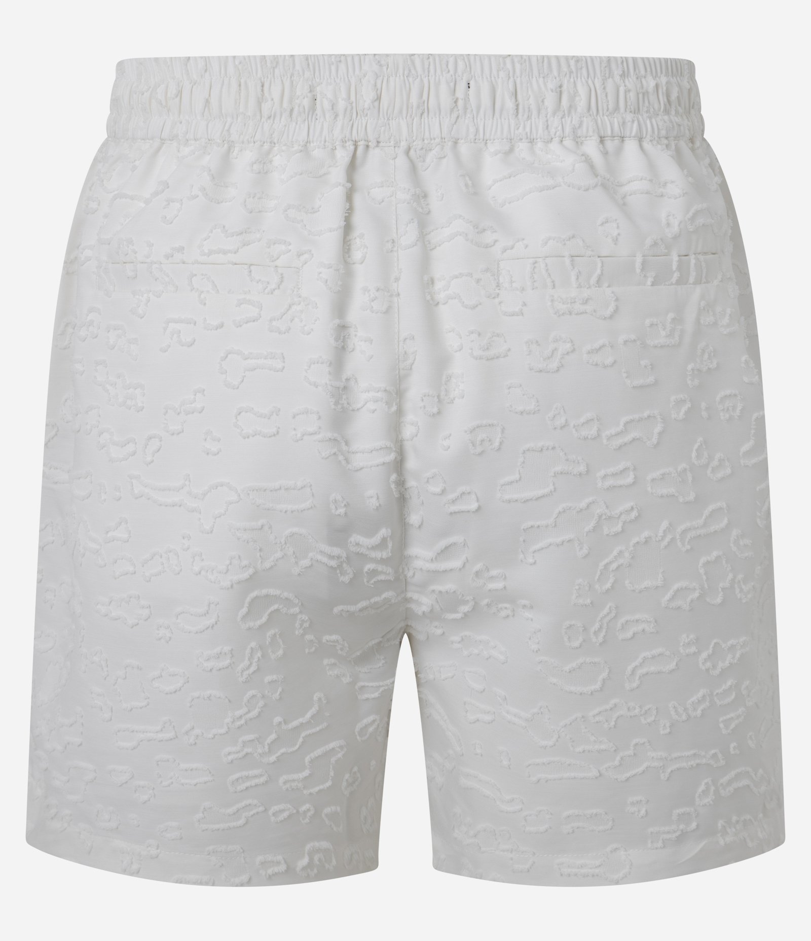 Bermuda com Cós Elástico Detalhes Navalhados e Textura Branco 7