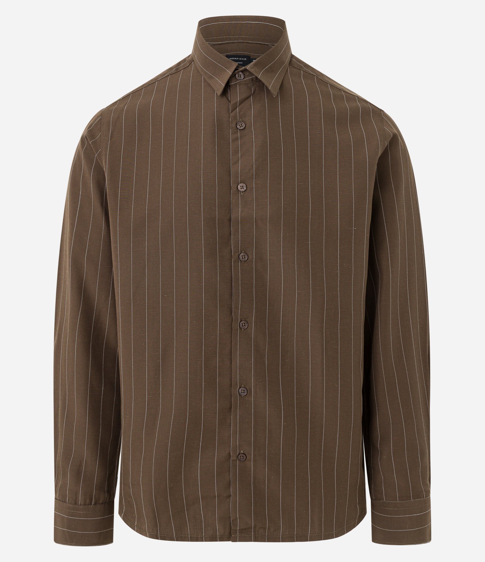 Camisa Comfort em Alfaiataria com Listras em Fio Tinto Slate Black 1