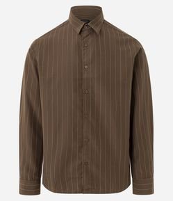 Camisa Comfort em Alfaiataria com Listras em Fio Tinto