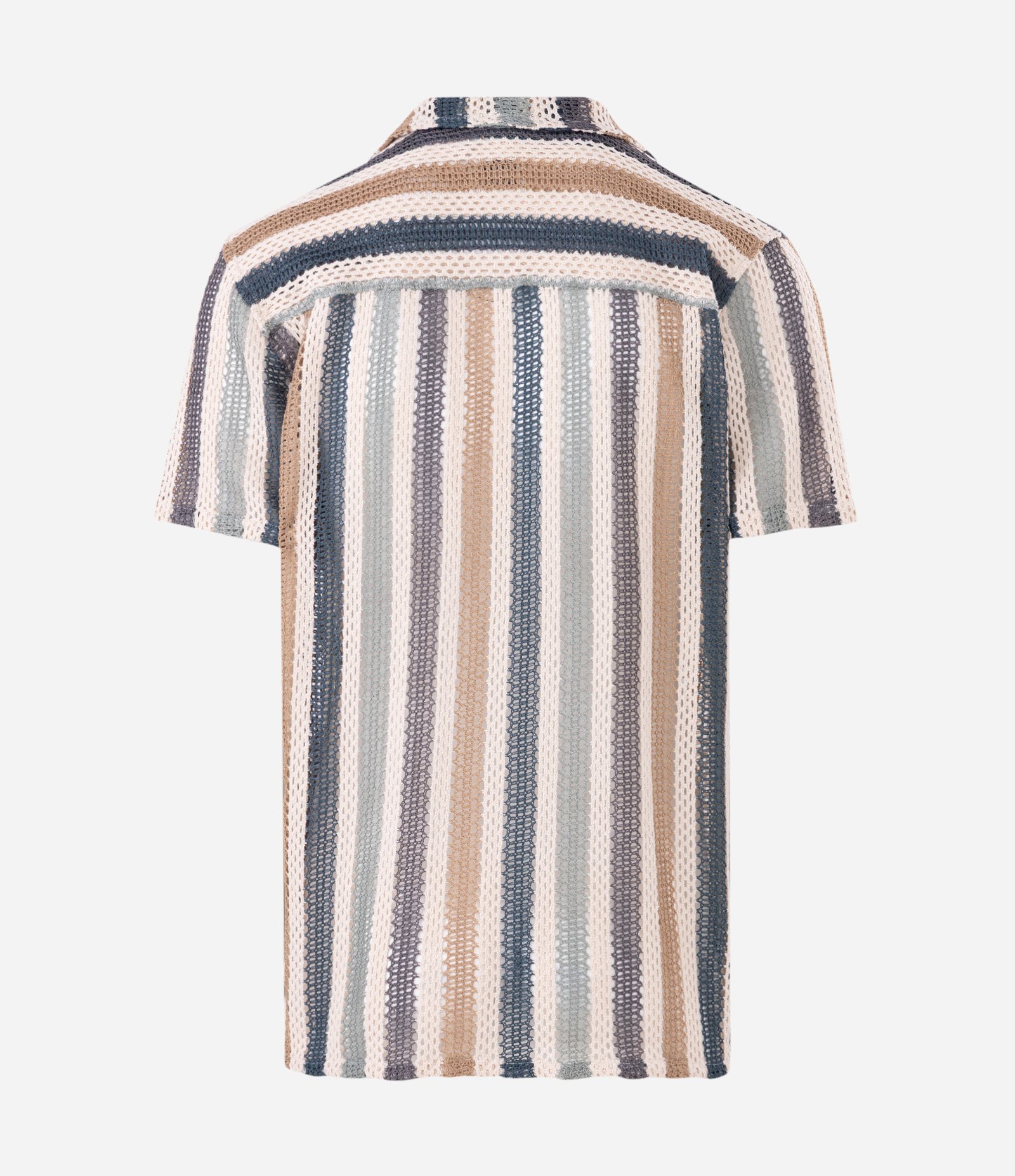 Camisa Manga Curta em Tricô com Listras Multicores 2