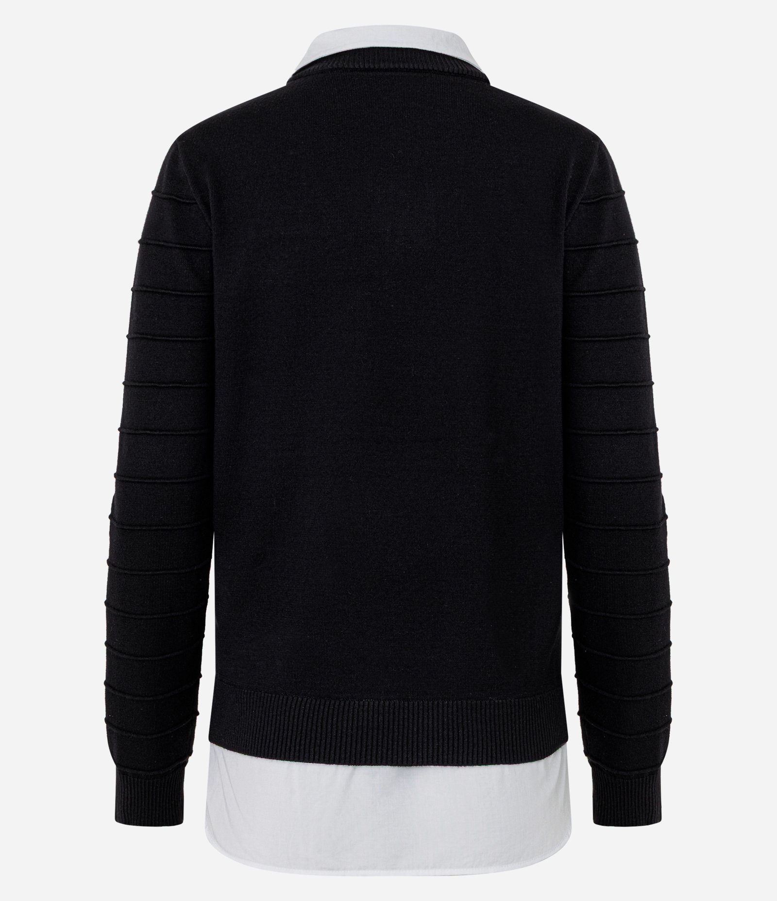 Blusa em Tricô com Efeito Camada Dupla Preto 7