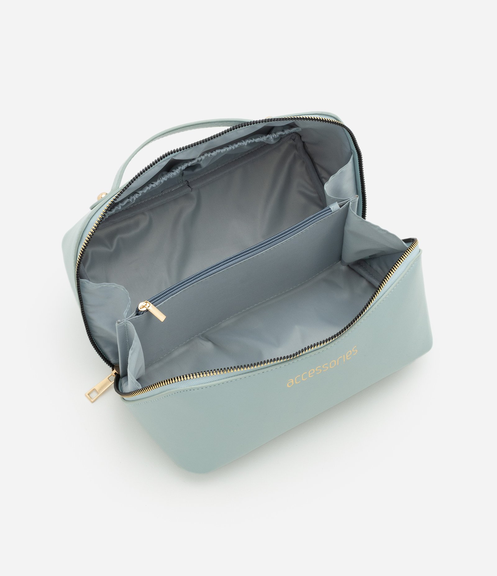 Necessaire Baú com Alça Reforçada e Interior Amplo Azul 4