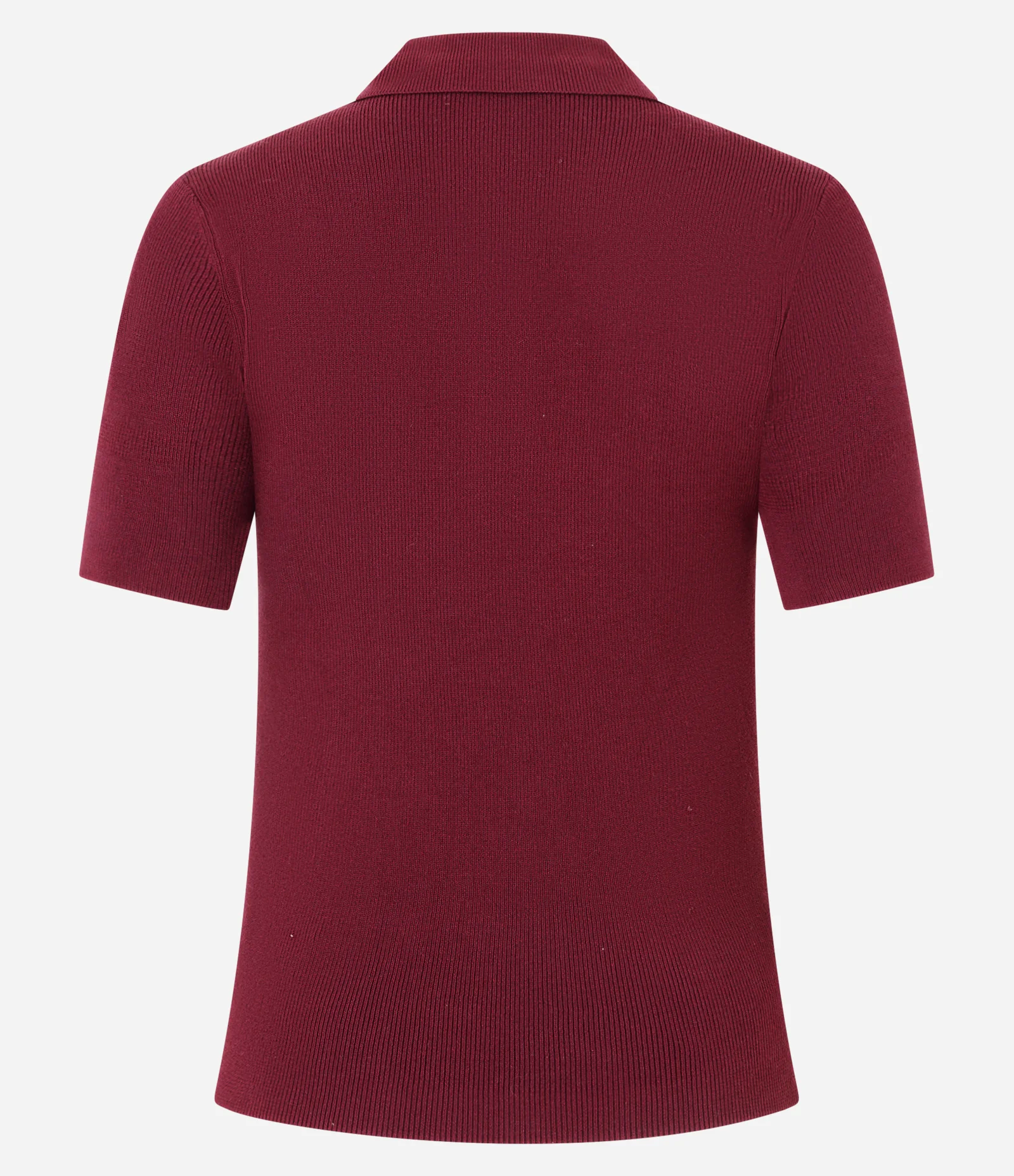 Blusa Polo em Tricô com Manga Curta e Zíper Frontal Vermelho 3