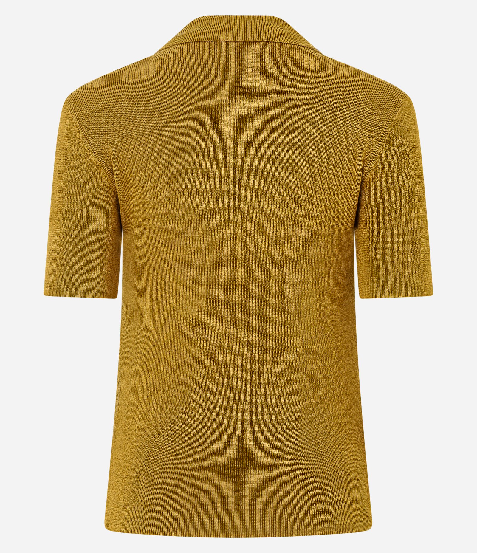 Blusa Polo em Tricô com Manga Curta e Zíper Frontal Amarelo 3