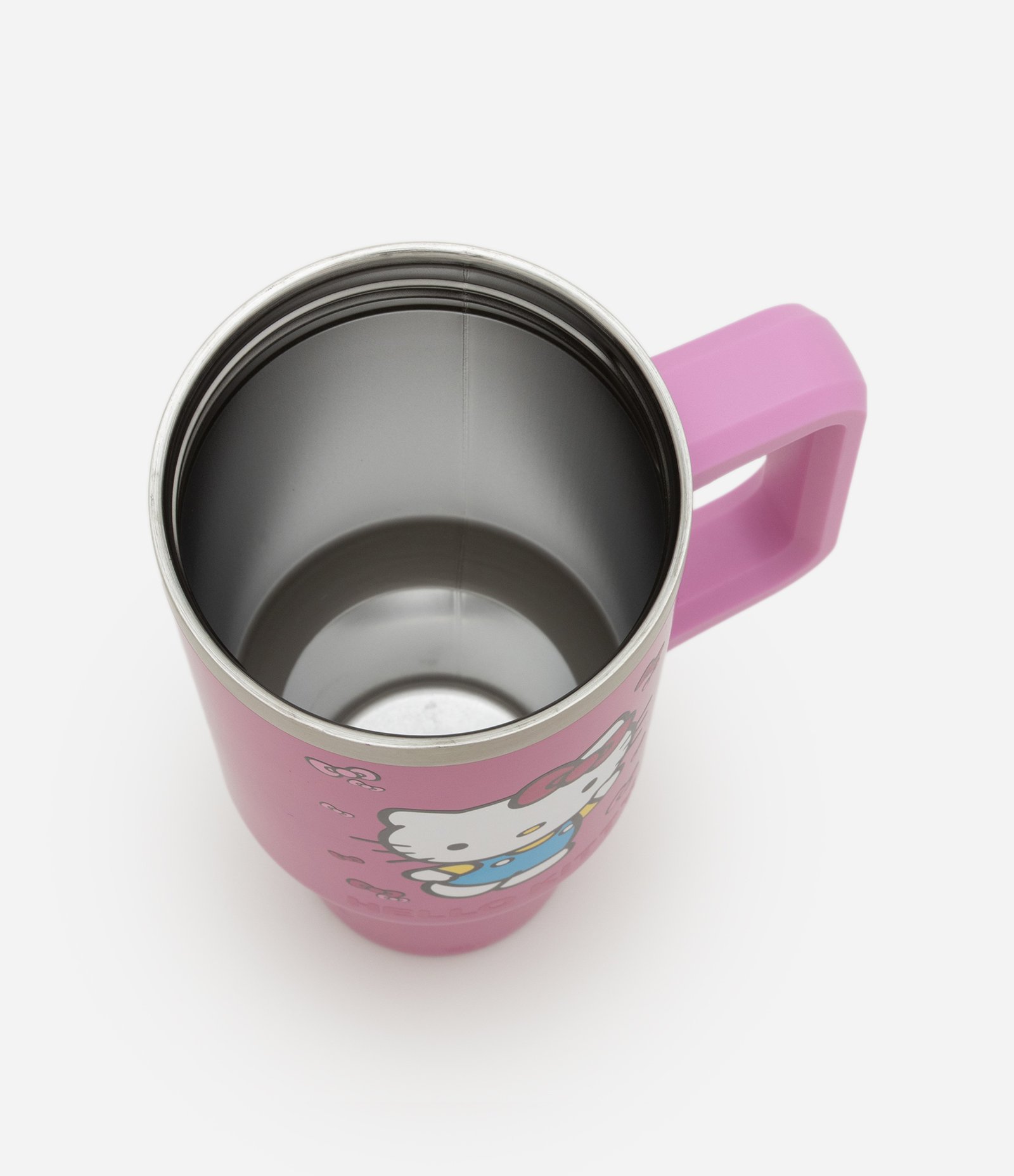 Copo Térmico com Alça e Canudo Reutilizável Estampa Hello Kitty 1,2L Rosa 3