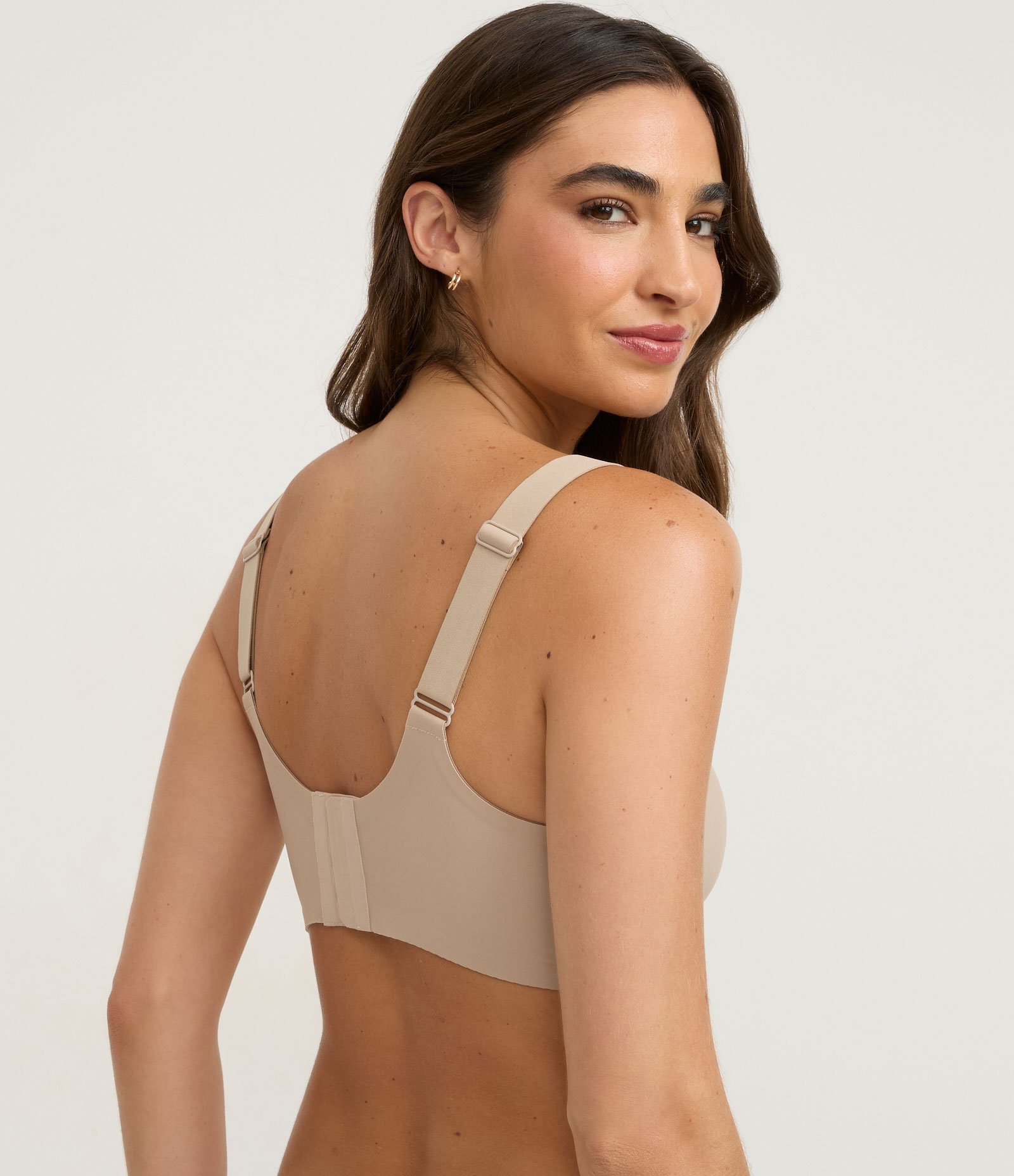 Sutiã Top Com Alça Larga Ajustável e Bojo Removível Bege 3