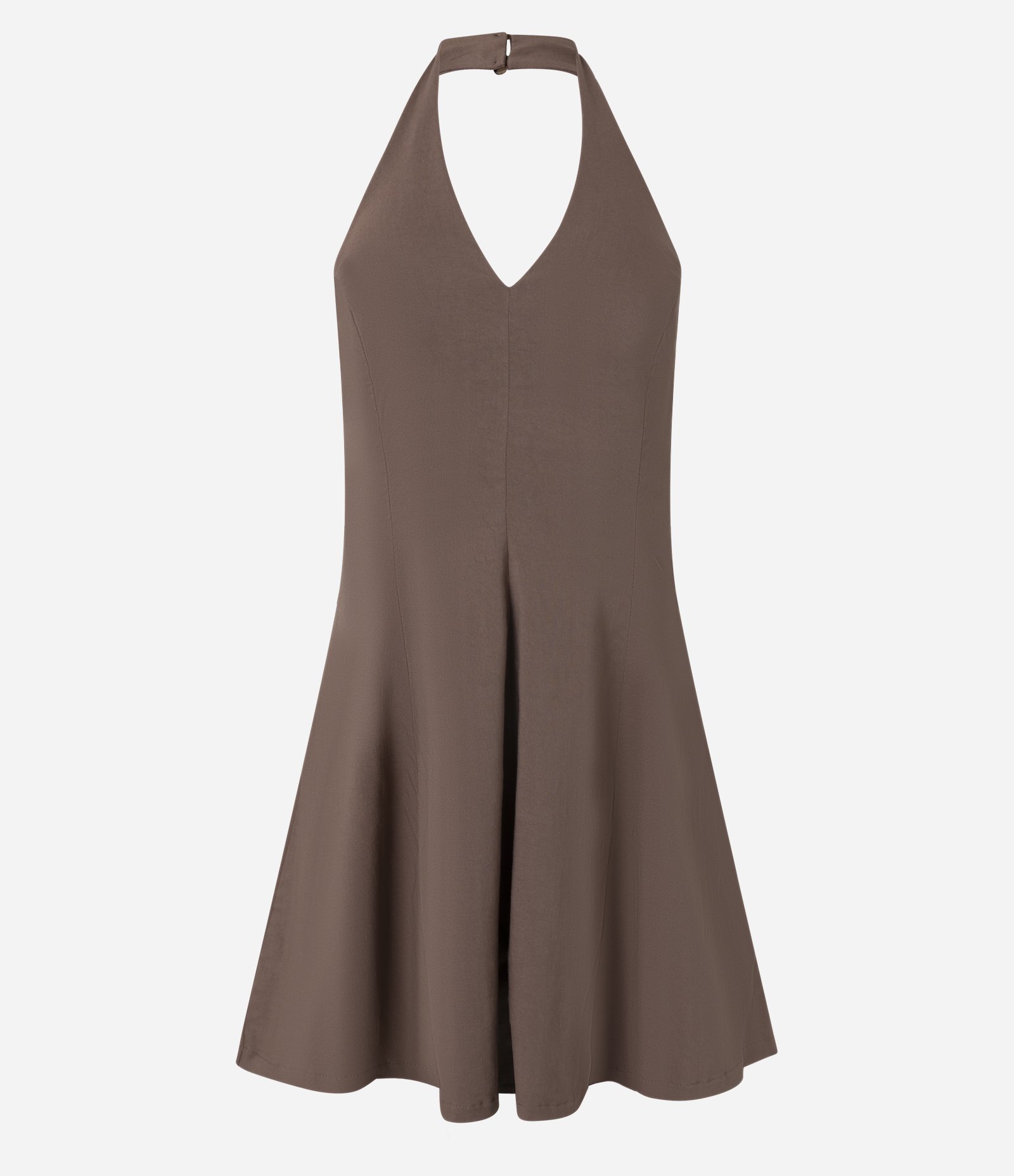 Vestido Curto em Alfaiataria Frente Única Marrom 4