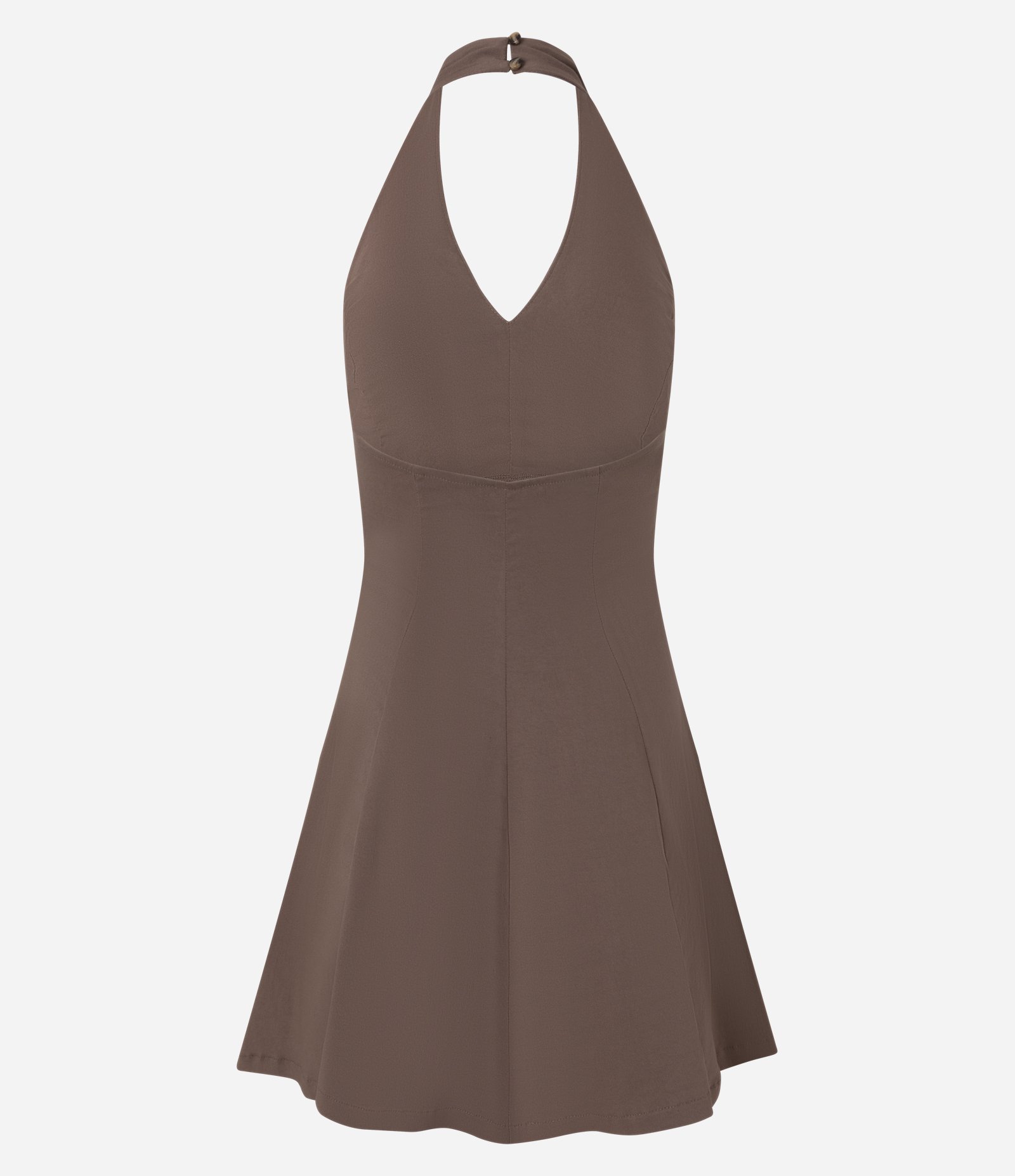 Vestido Curto em Alfaiataria Frente Única Marrom 5