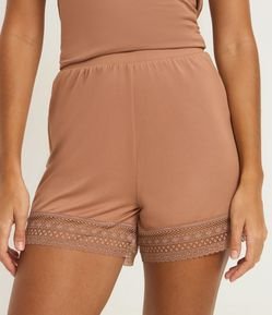 Pijama Short Doll com Alcinha e Detalhe em Renda